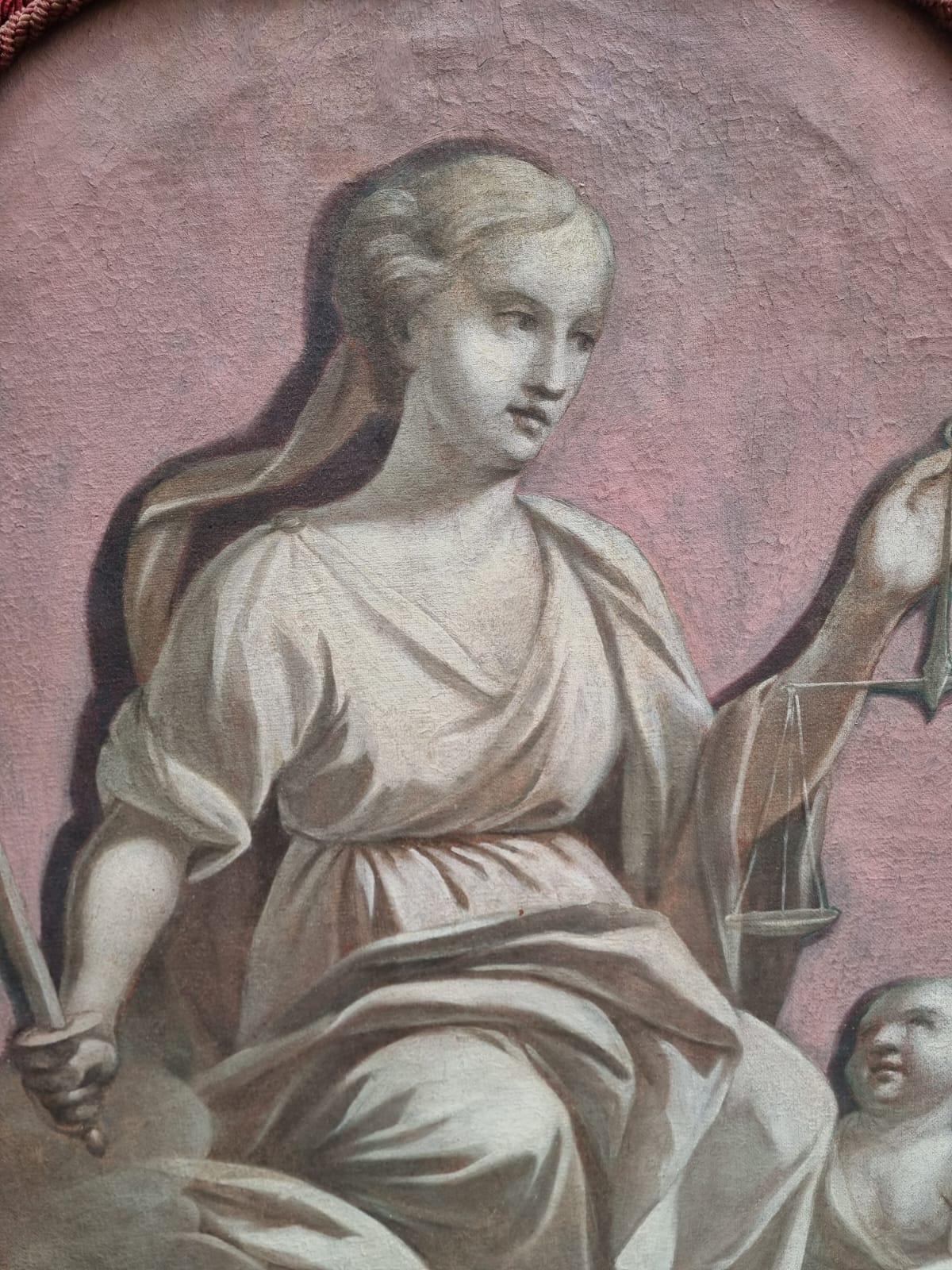 Coppia di antichi dipinti ovali XVIII secolo in vendita 4