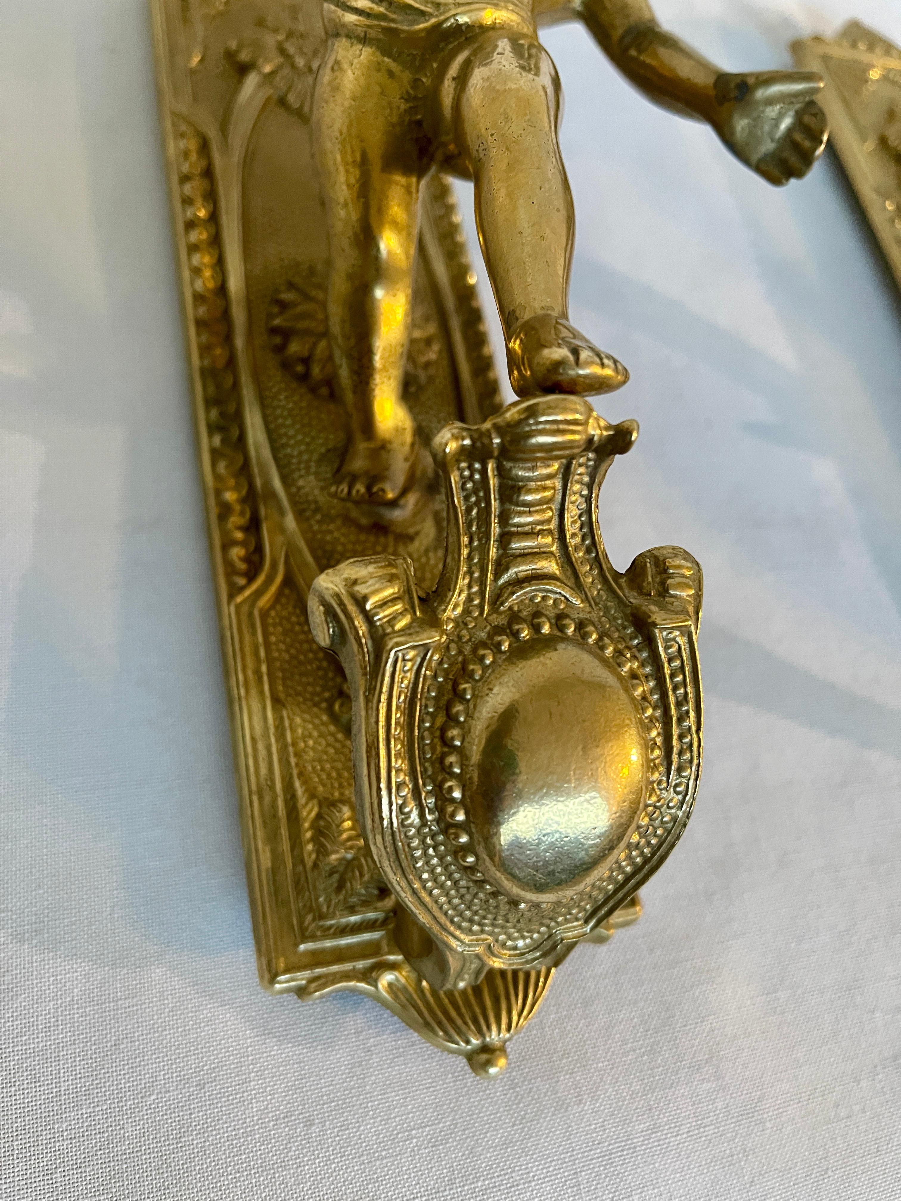 Pareja de apliques de bronce vintage Italia años 80 en venta 3