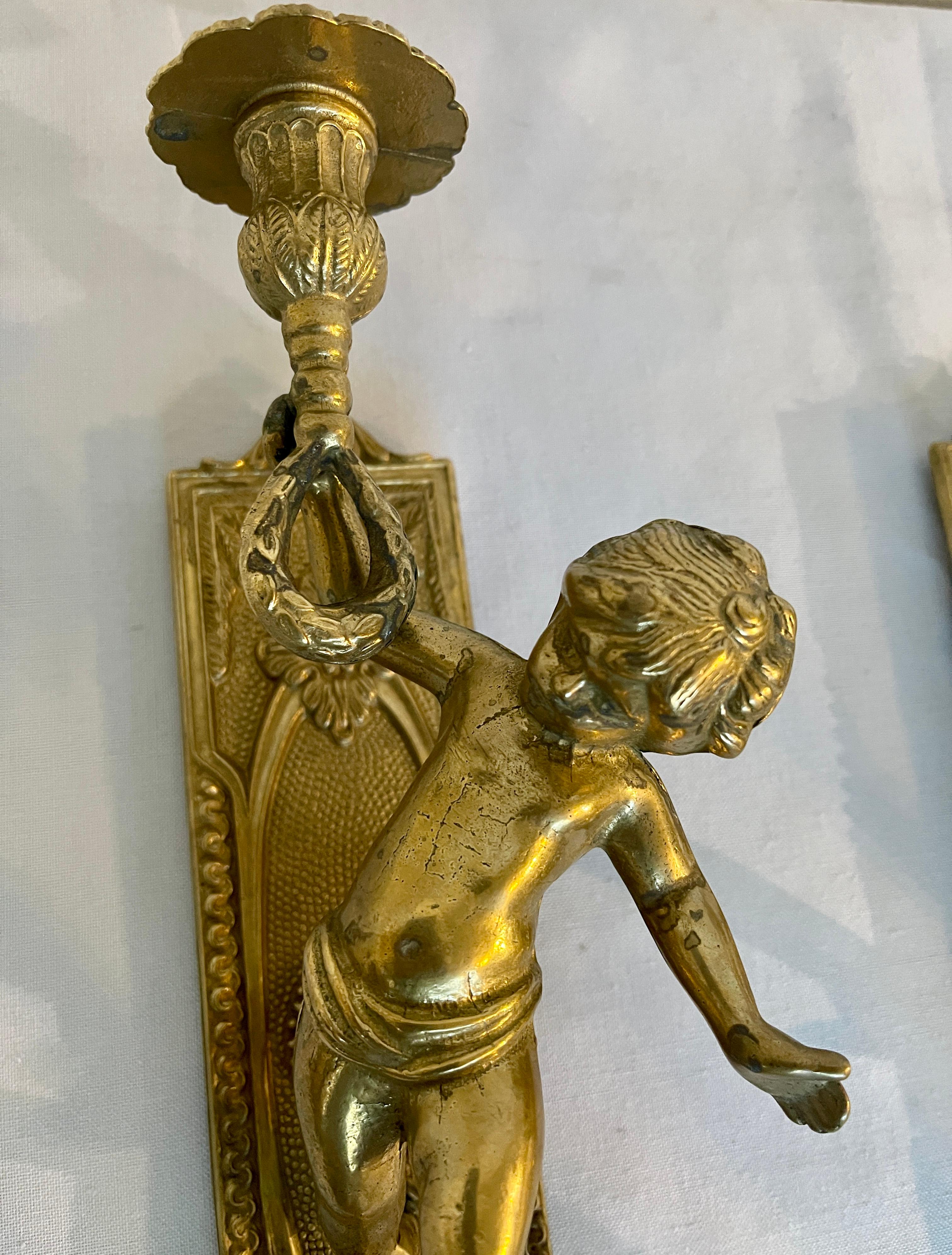 Pareja de apliques de bronce vintage Italia años 80 en venta 2
