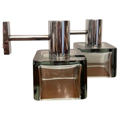 Pair of Flavio Poli wall sconces for Seguso Italia