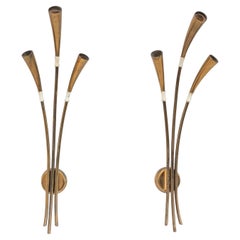 Paar Wandlampen aus Messing von Oscar Torlasco für Lumi, 1950er Jahre