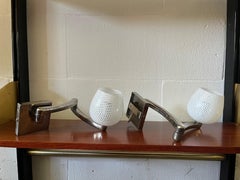 Coppia di applique in vetro di murano anni 50 con sostegno orientabile