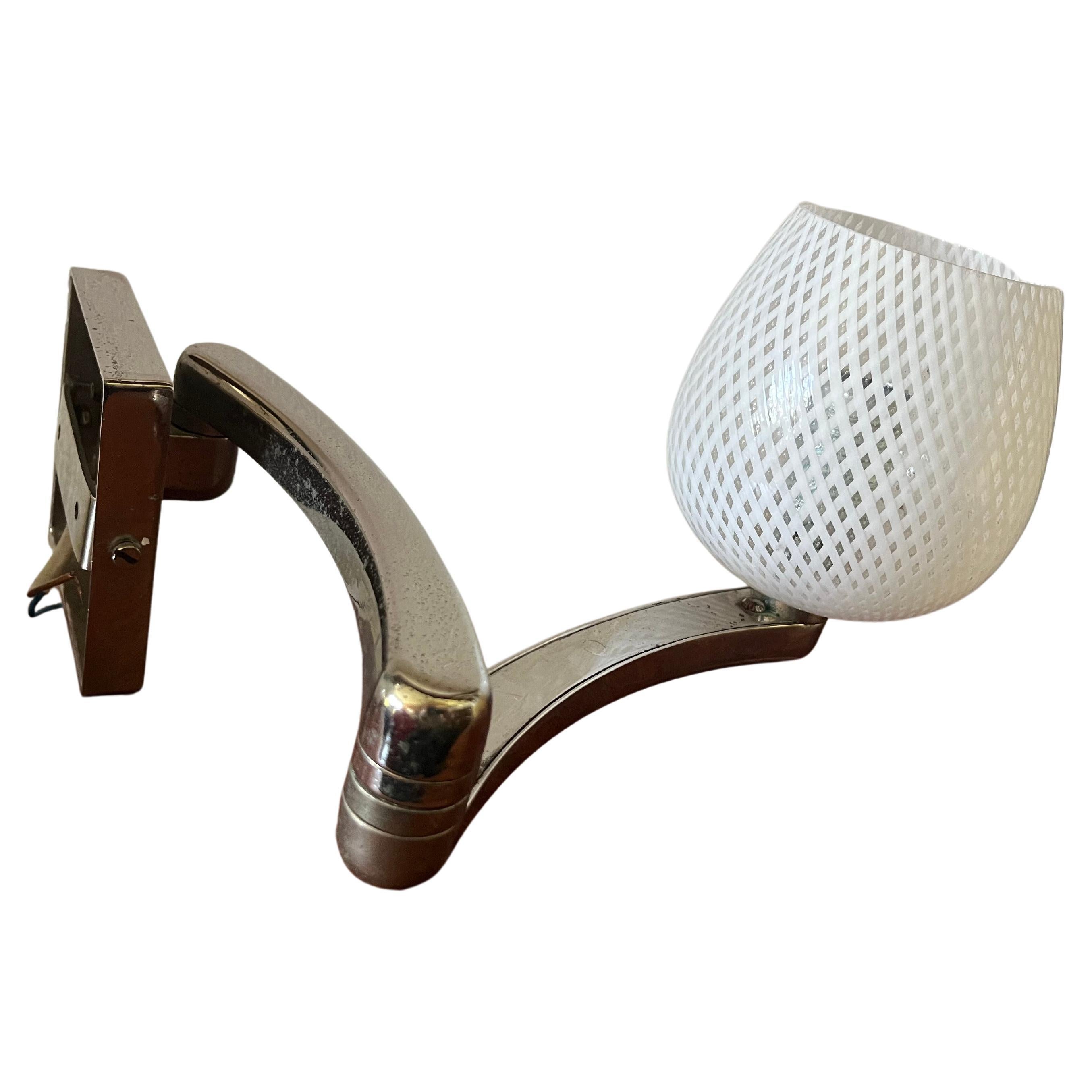 Coppia di applique en vetro di murano anni 50 avec sostegno orientable