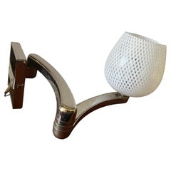 Coppia di applique in vetro di murano anni 50 con sostegno orientabile