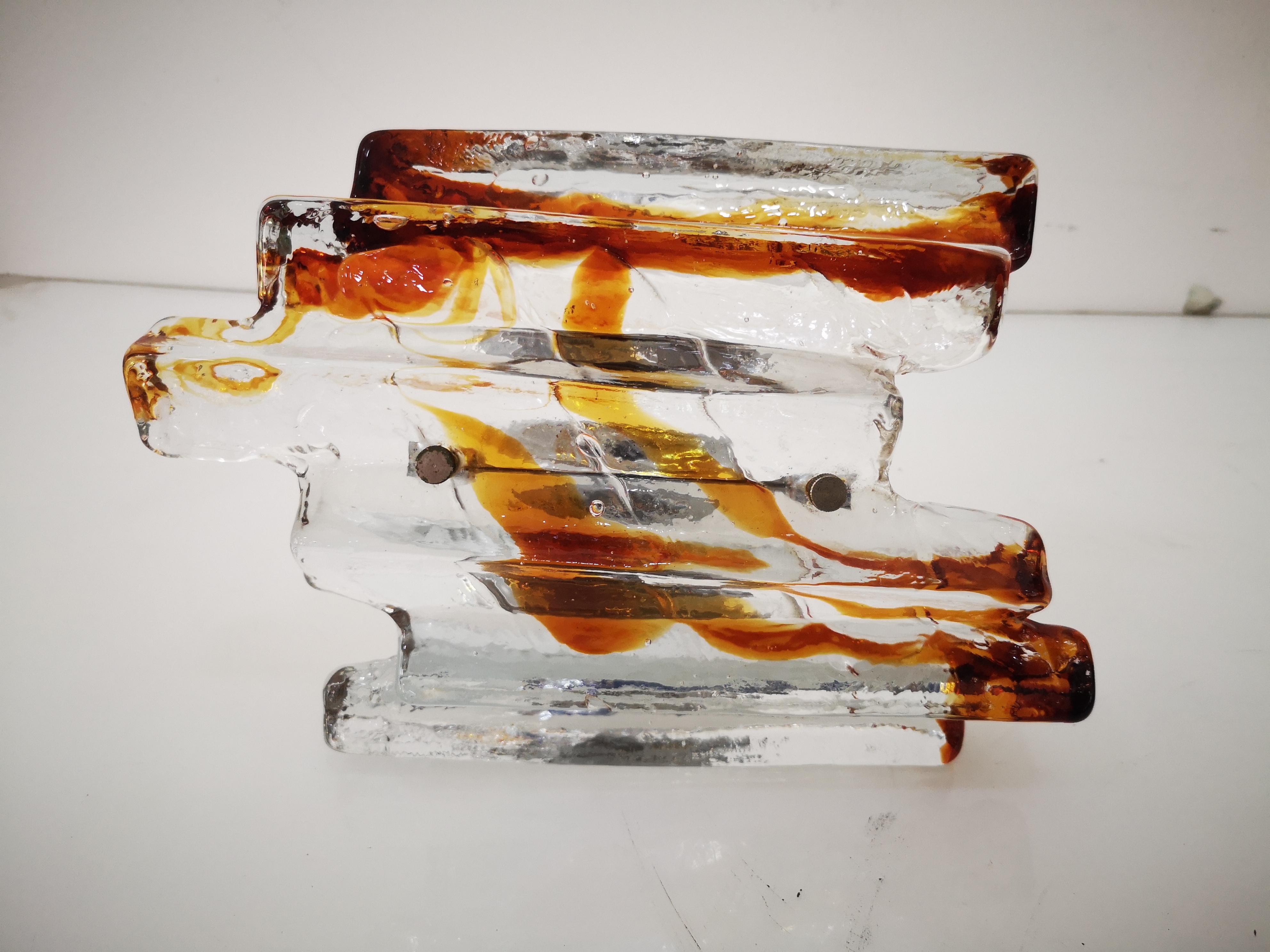 Coppia di Applique in vetro di Murano di Carlo Nason per Mazzega anni 60 in vendita 2