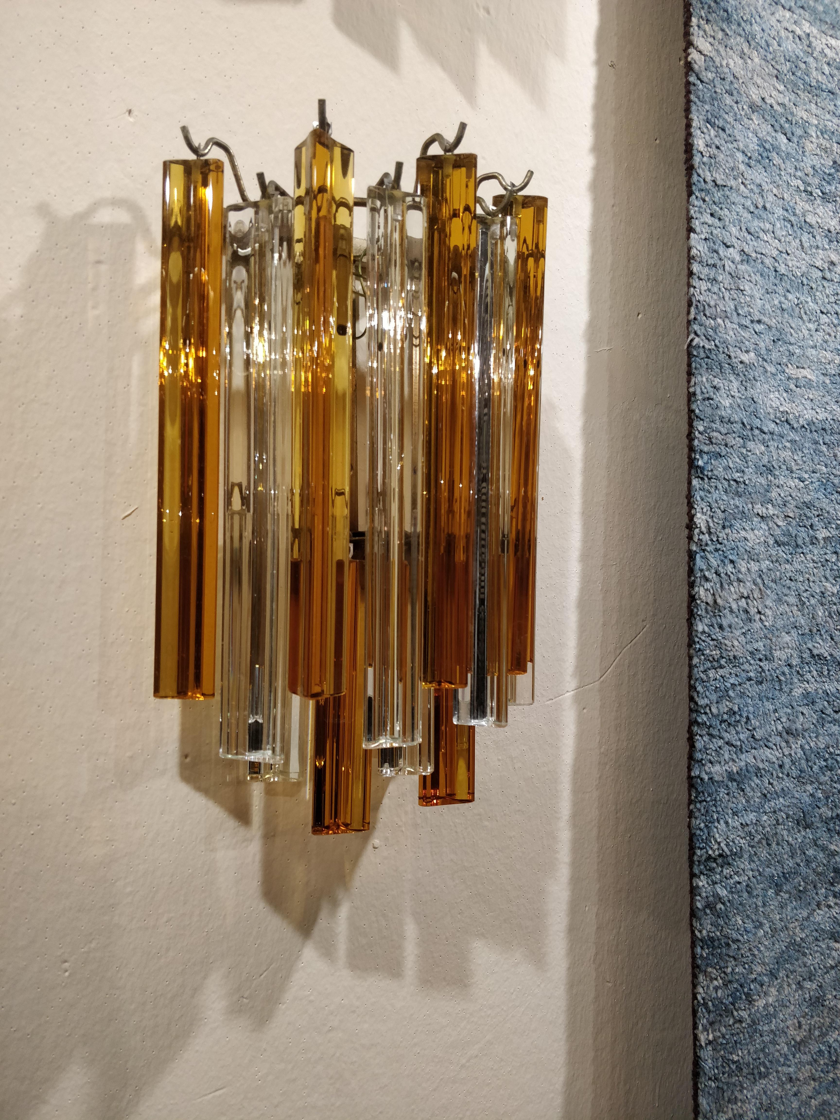Murano Glass Coppia di Applique Vintage di Venini – Vetro di Murano Anni '70 For Sale