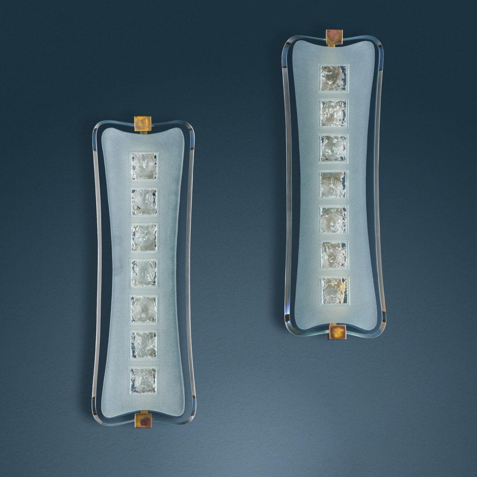 Mid-Century Modern Pair of wall sconces '1568' Max Ingrand for FontanaArte