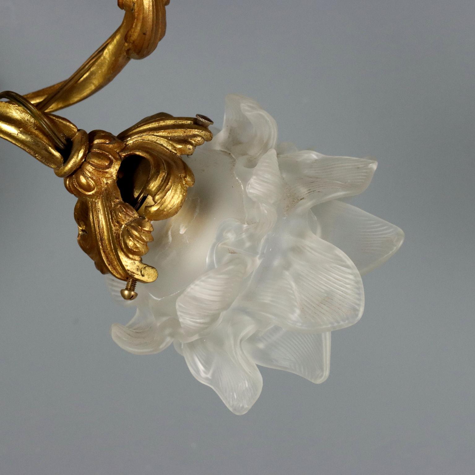 Bronze Coppia di Appliques in Bronzo dorato Italia Fine XIX Secolo For Sale