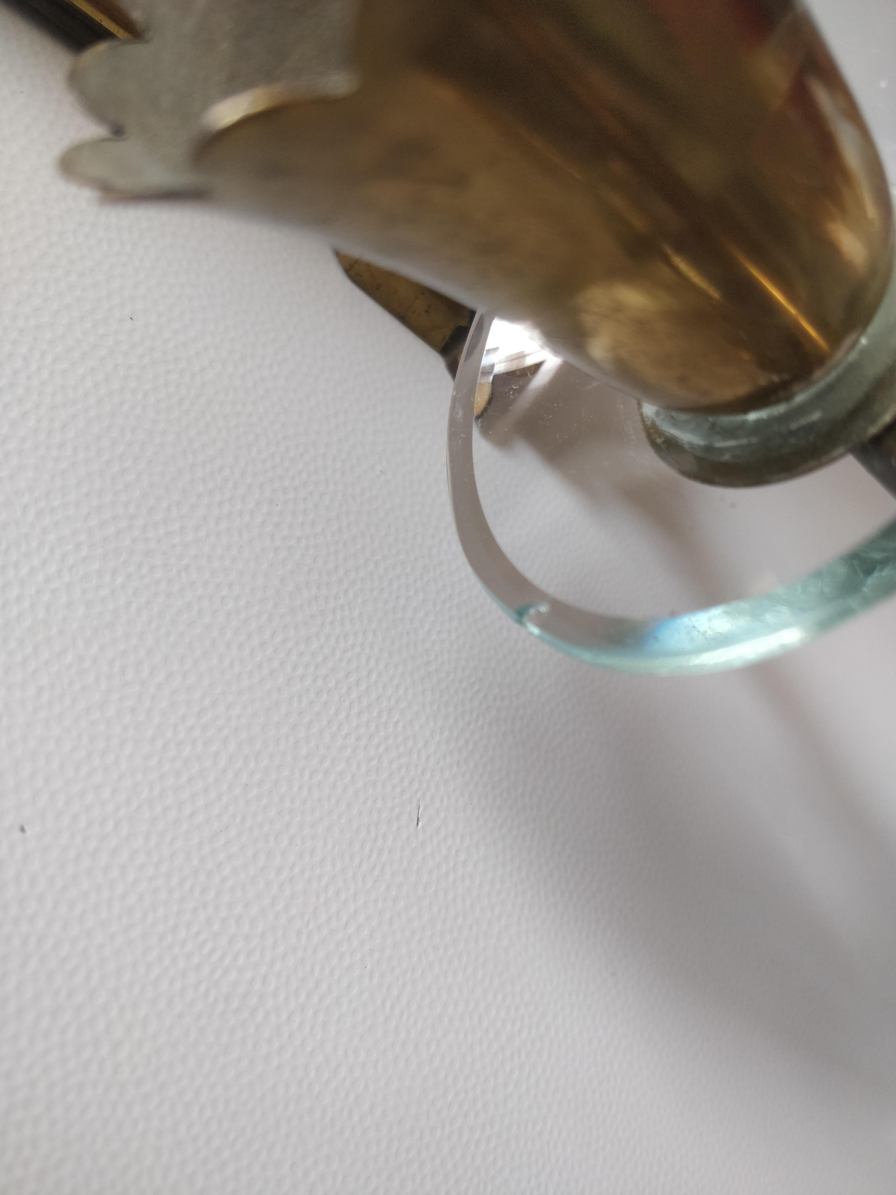 Paire d'appliques murales en laiton avec verre biseauté Italie en vente 8