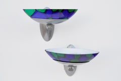 Paire d'appliques murales en verre de Murano par Ottavio Missoni pour Zonca, années 1980