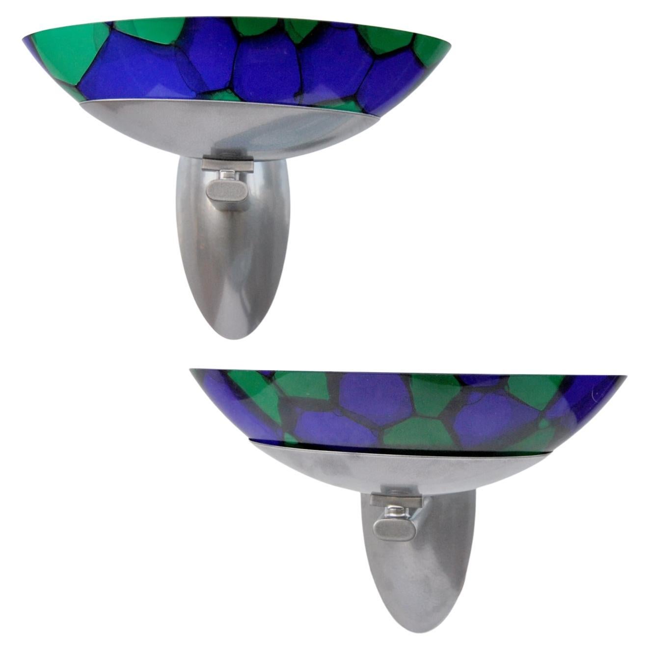 Pair of Murano glass wall sconces by Ottavio Missoni for Zonca, 1980s  For Sale