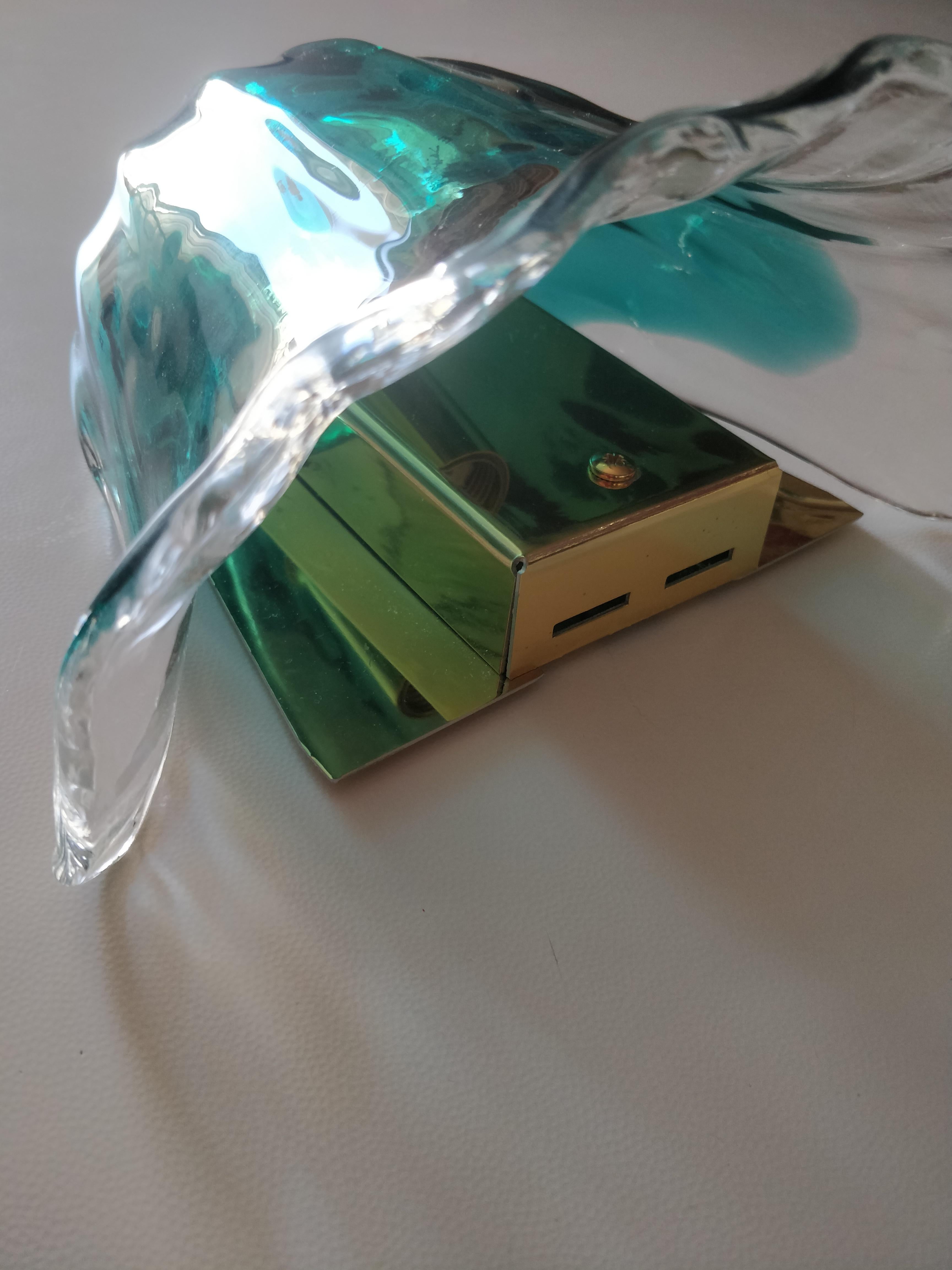 Metallo Coppia di appliques in vetro di Murano 