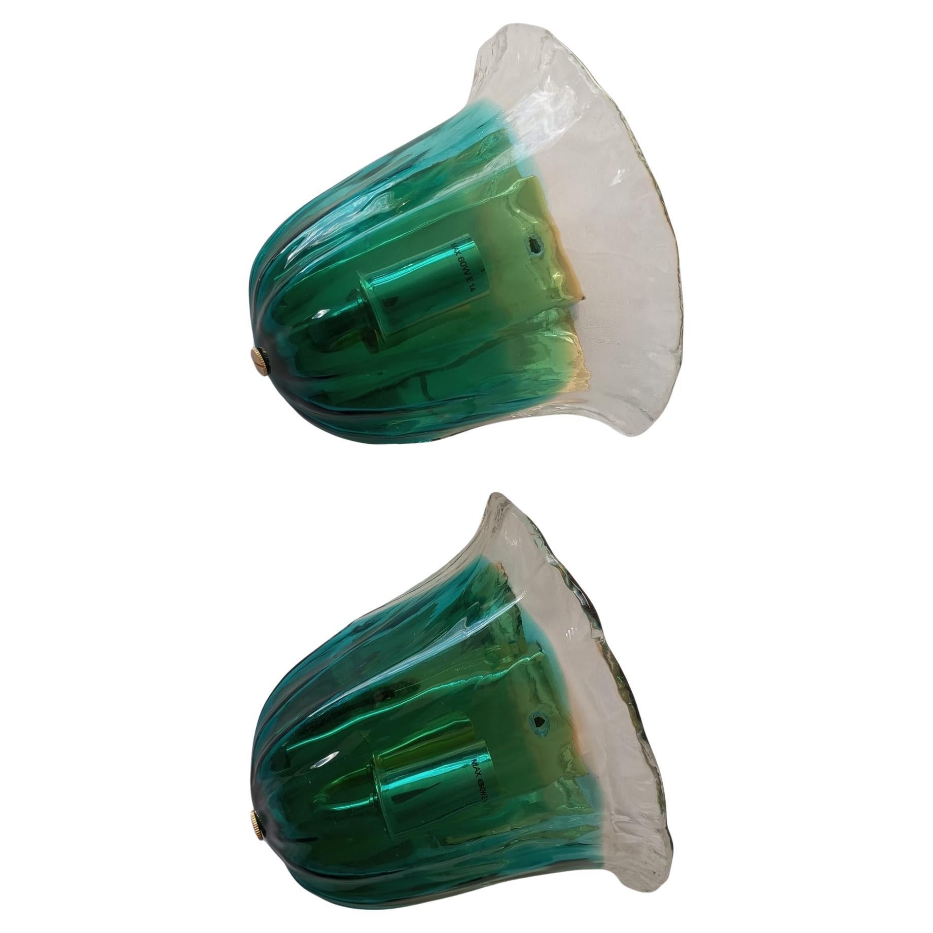 Coppia di appliques in vetro di Murano "la Murrina". Italia anni 
70 in vendita