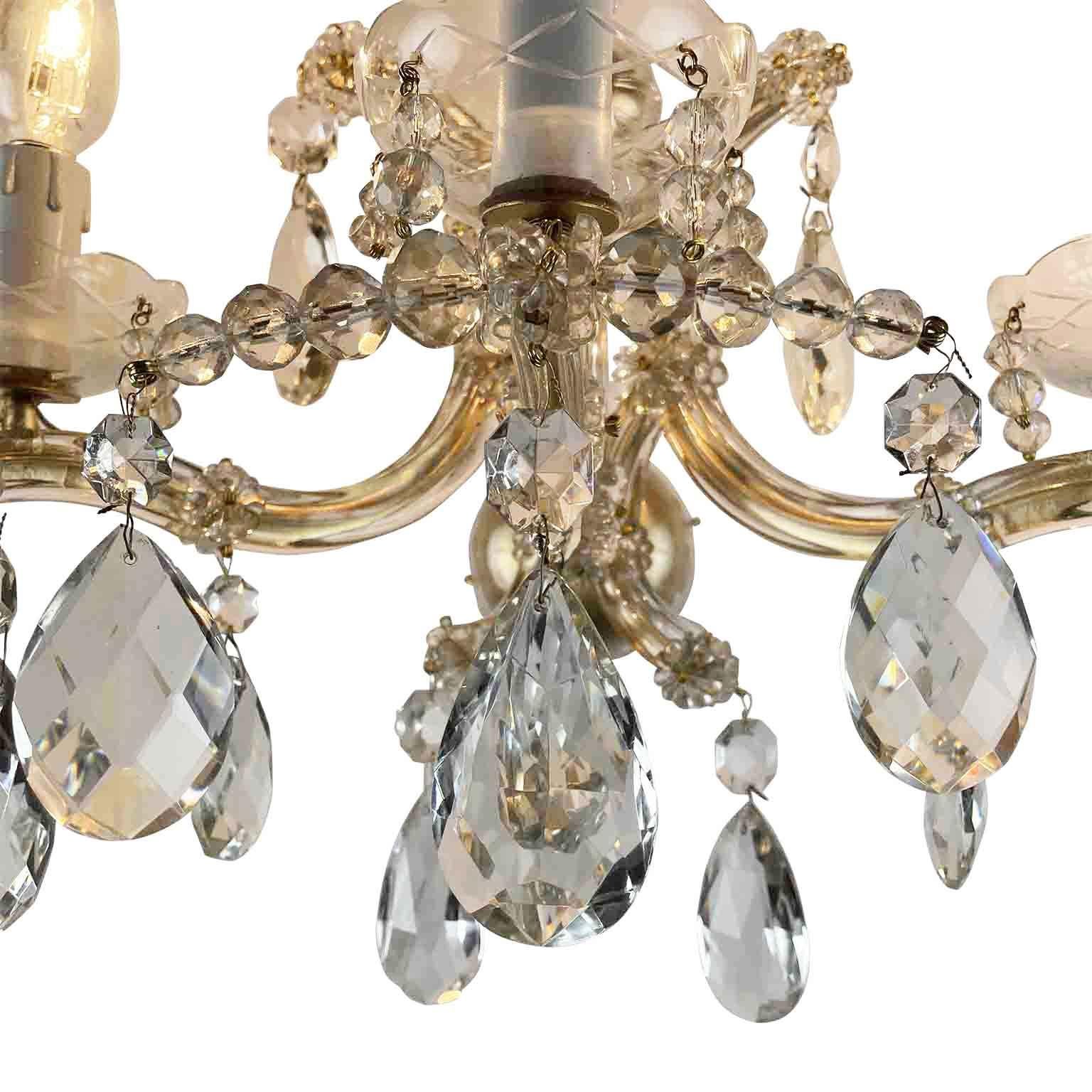 Pareja De Apliques De Cristal Italianos Estilo Maria Teresa Tres Luces Siglo XX Otro en venta