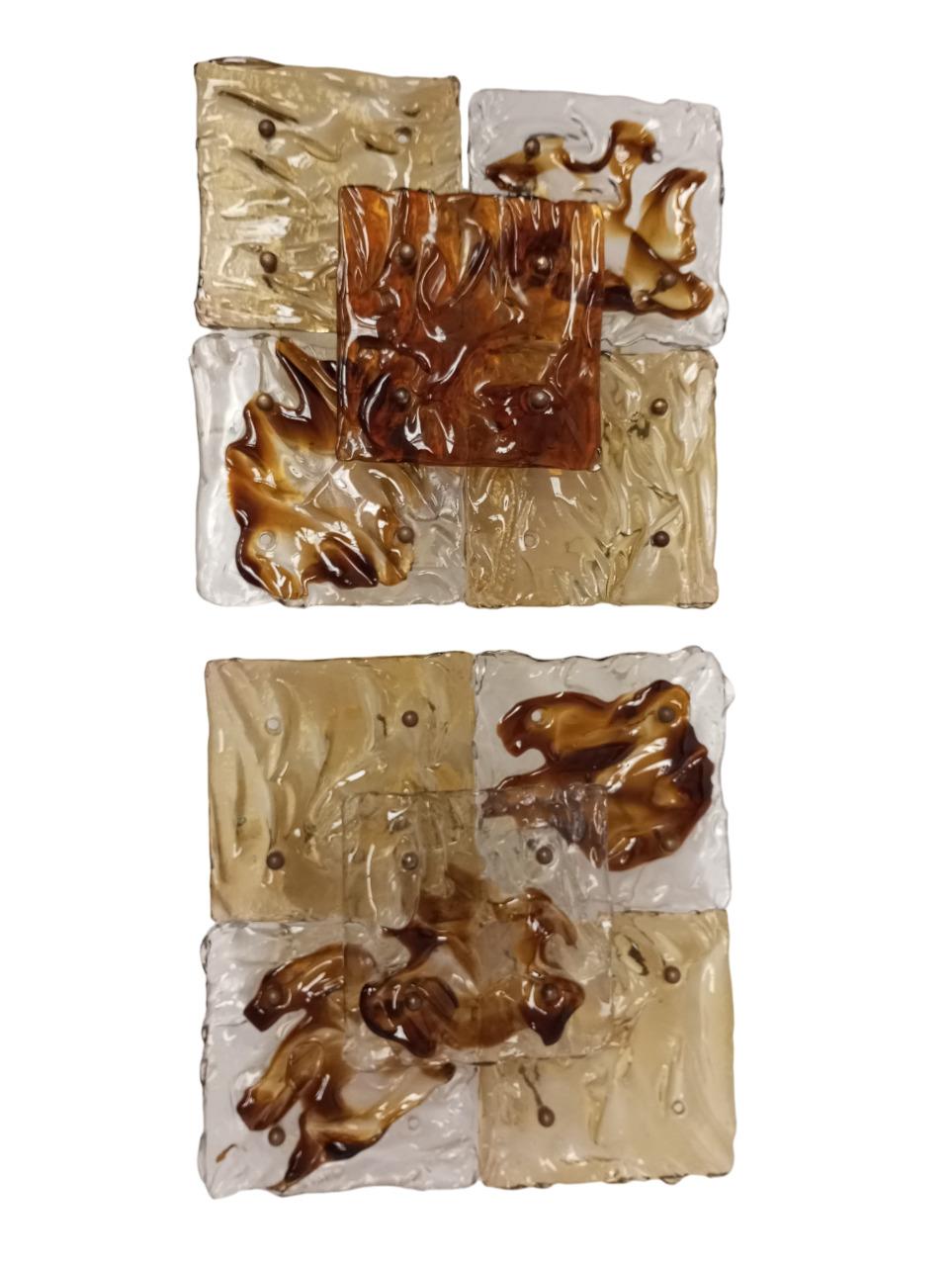 Pareja de apliques 'Patchwork' de Toni Zuccheri para Venini  1970s Vidrio artístico en venta