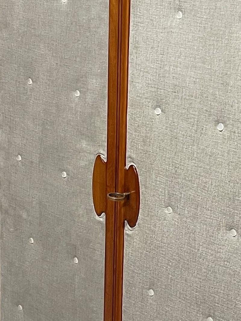 Coppia di armadi anni '40 in legno di pero e ante in tessuto in vendita 1