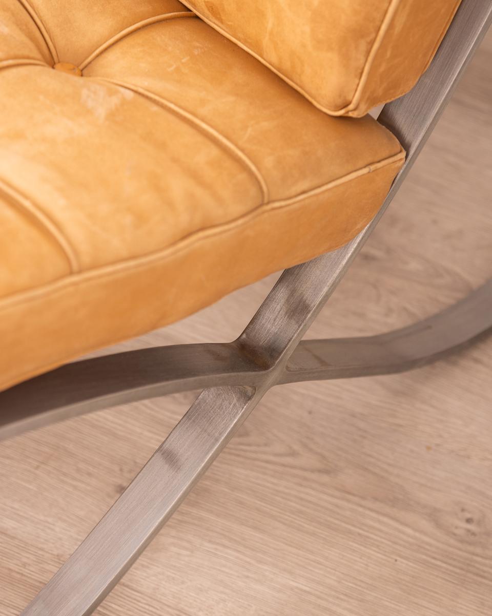 Coppia di Barcelona Chair vintage anni 70 design Ludwig Mies Van Der Rohe In Good Condition In None, IT