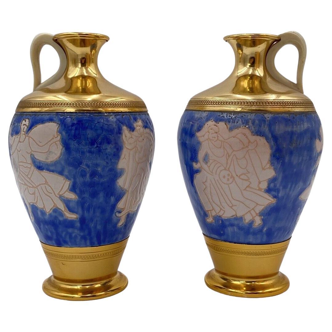 Pareja de jarras de cerámica Fabbri Bologna en venta