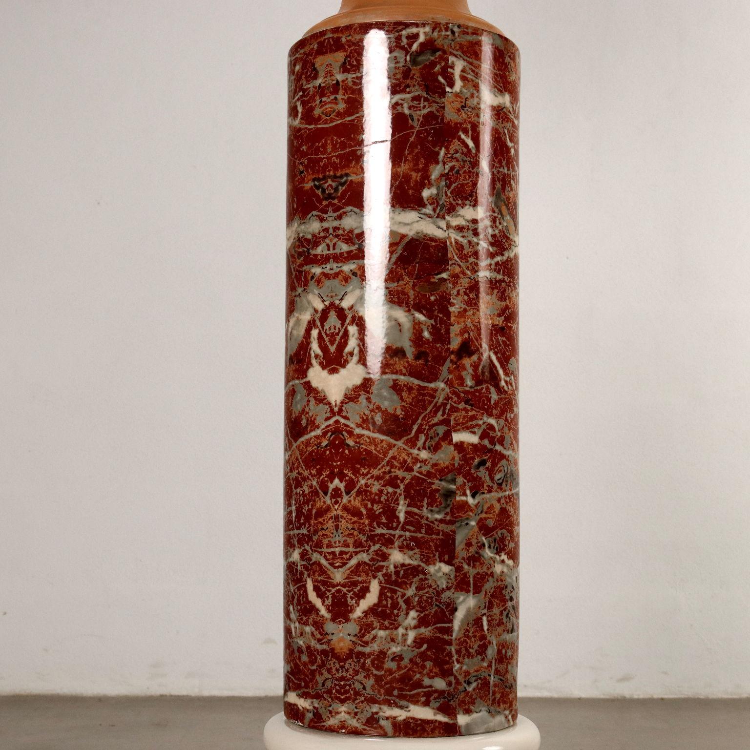 Coppia di Busti di Imperatori e Colonne in Ceramica Tommaso Barbi 4