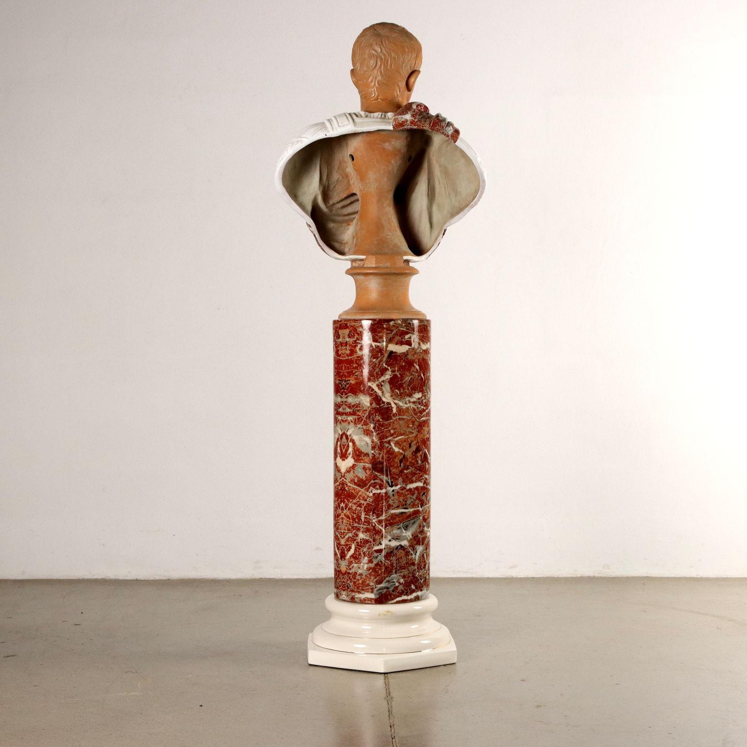 Paar Büsten von Kaisern und Säulen aus Keramik Tommaso Barbi im Angebot 8
