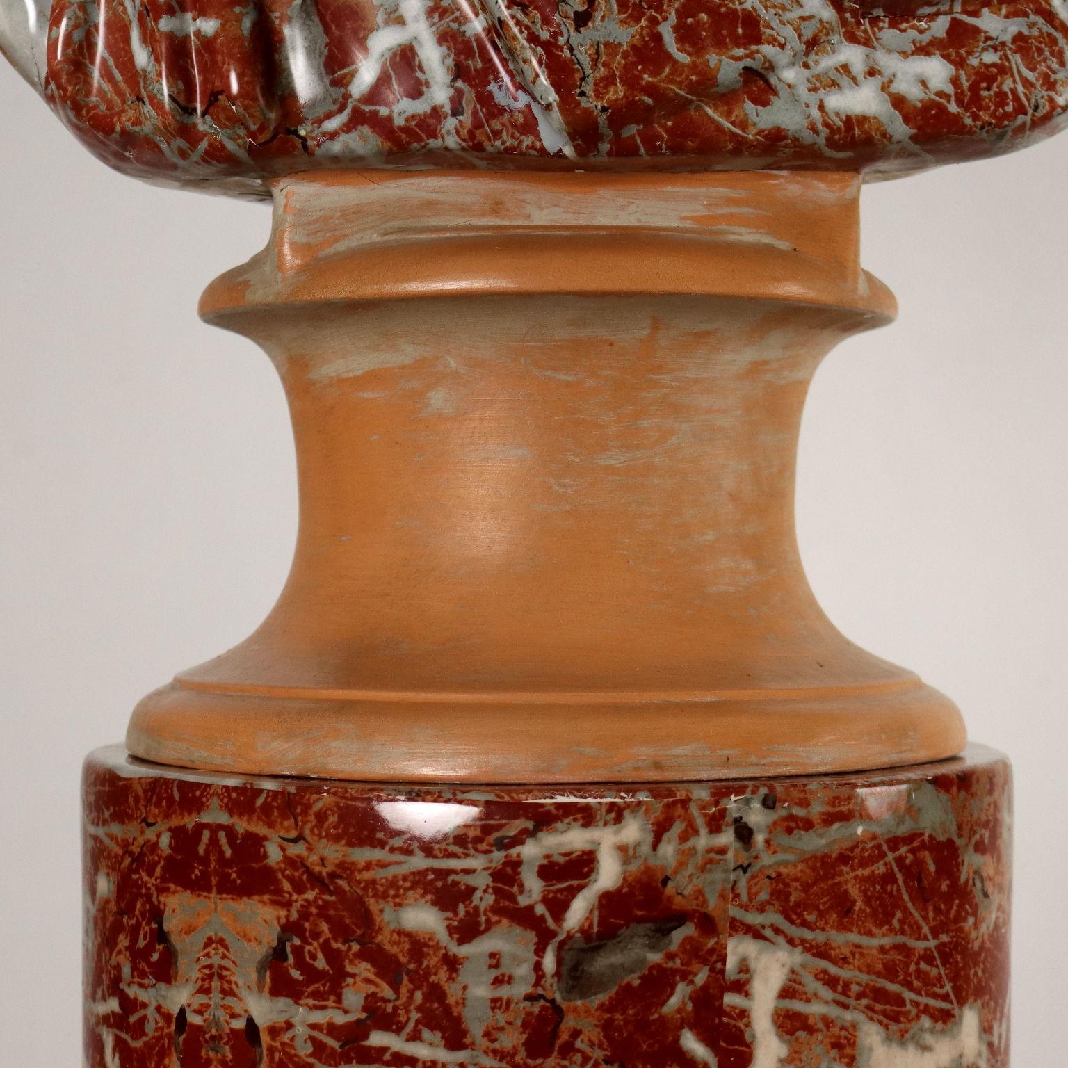 Paar Büsten von Kaisern und Säulen aus Keramik Tommaso Barbi im Angebot 3