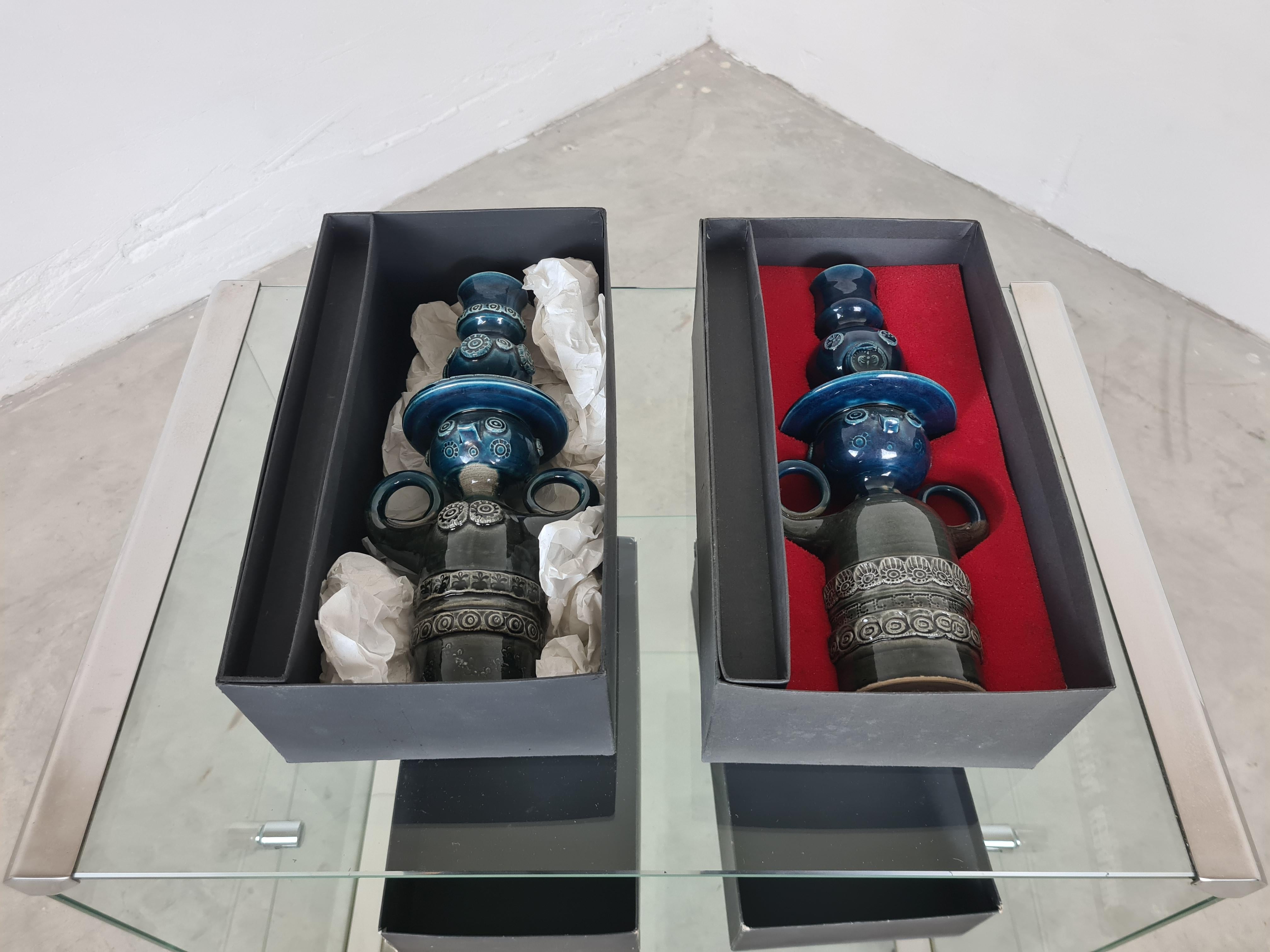 Ceramic Pair of Candelabra by Bjorn Wiinbland for Rosenthal Studio-Line For Sale