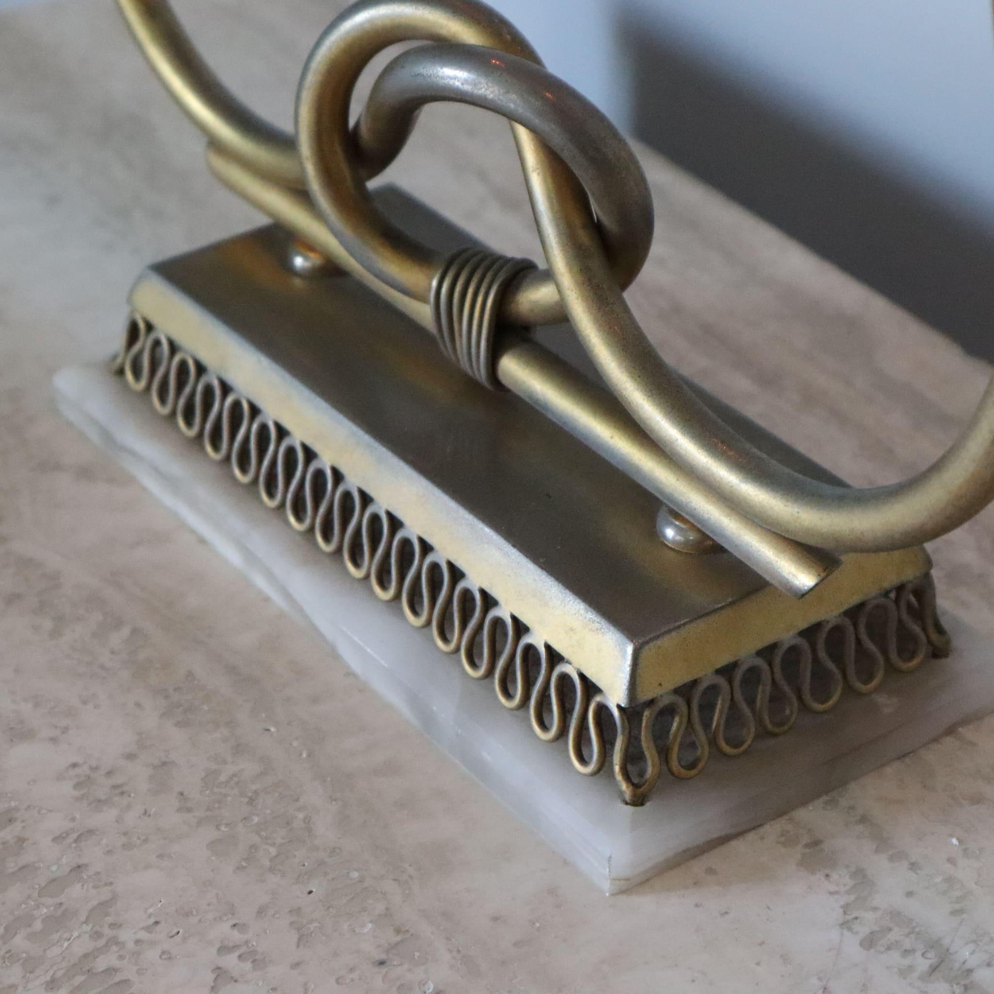 Métal Bougeoirs en onyx plaqué laiton par Gio Ponti Italie 1950s