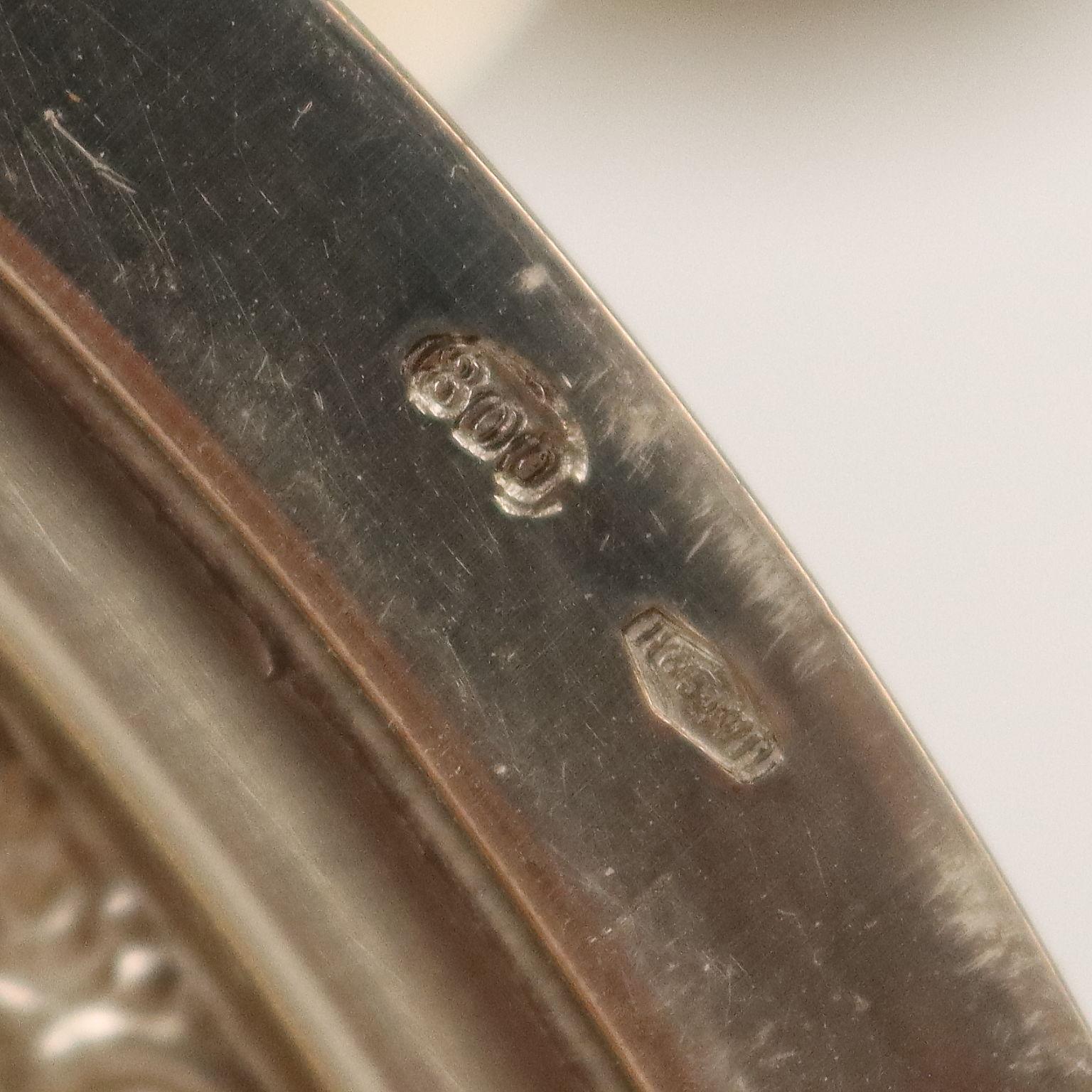 Paire de candélabres en argent Milan Italie Manufacture Seconde moitié du 20e siècle 1