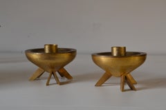 Pair of brass candelabra, Italian manufacture