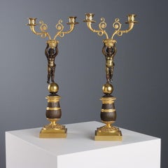 Pair of Candelabra in Napoleon III Style Italy Mid 1900s
