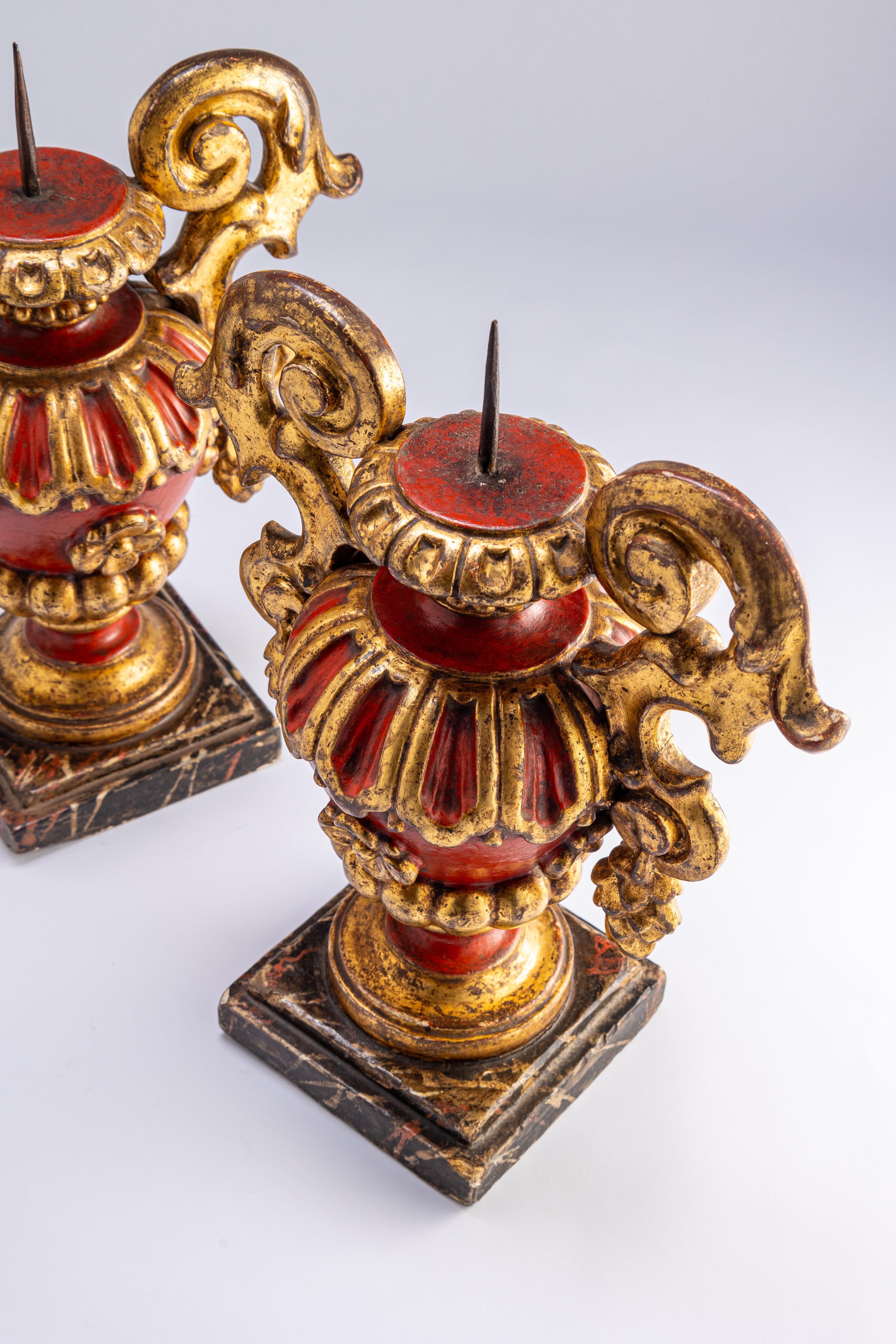 Italian Paire de candélabres Louis XV en vente
