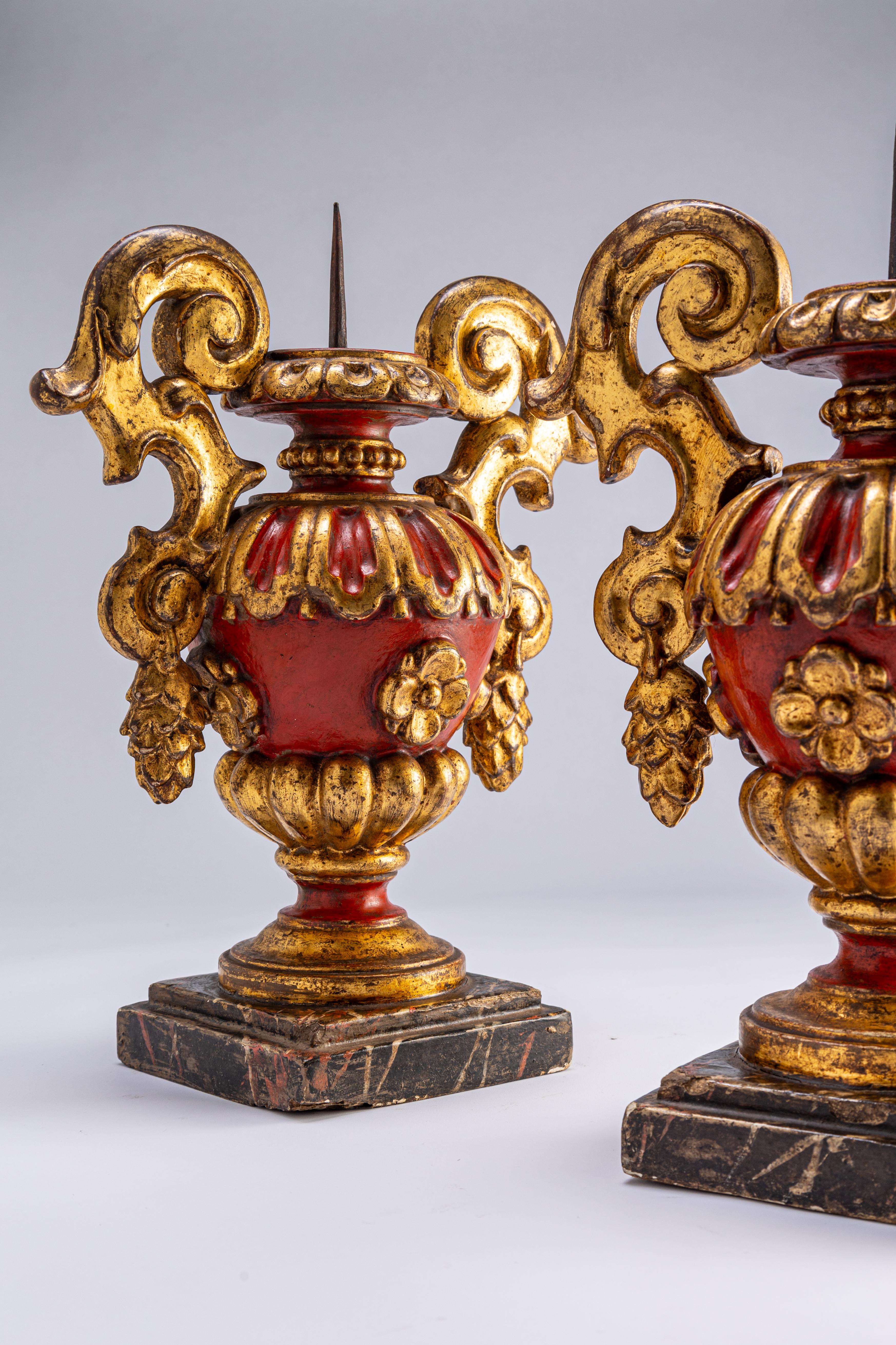 18th Century and Earlier Paire de candélabres Louis XV en vente