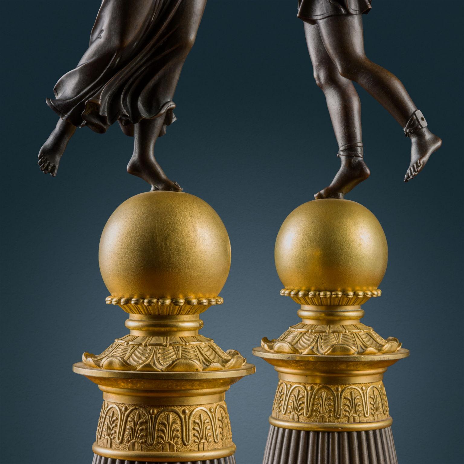 Bronze Pair of Candelabra Paris second quarter of the 19th century For Sale