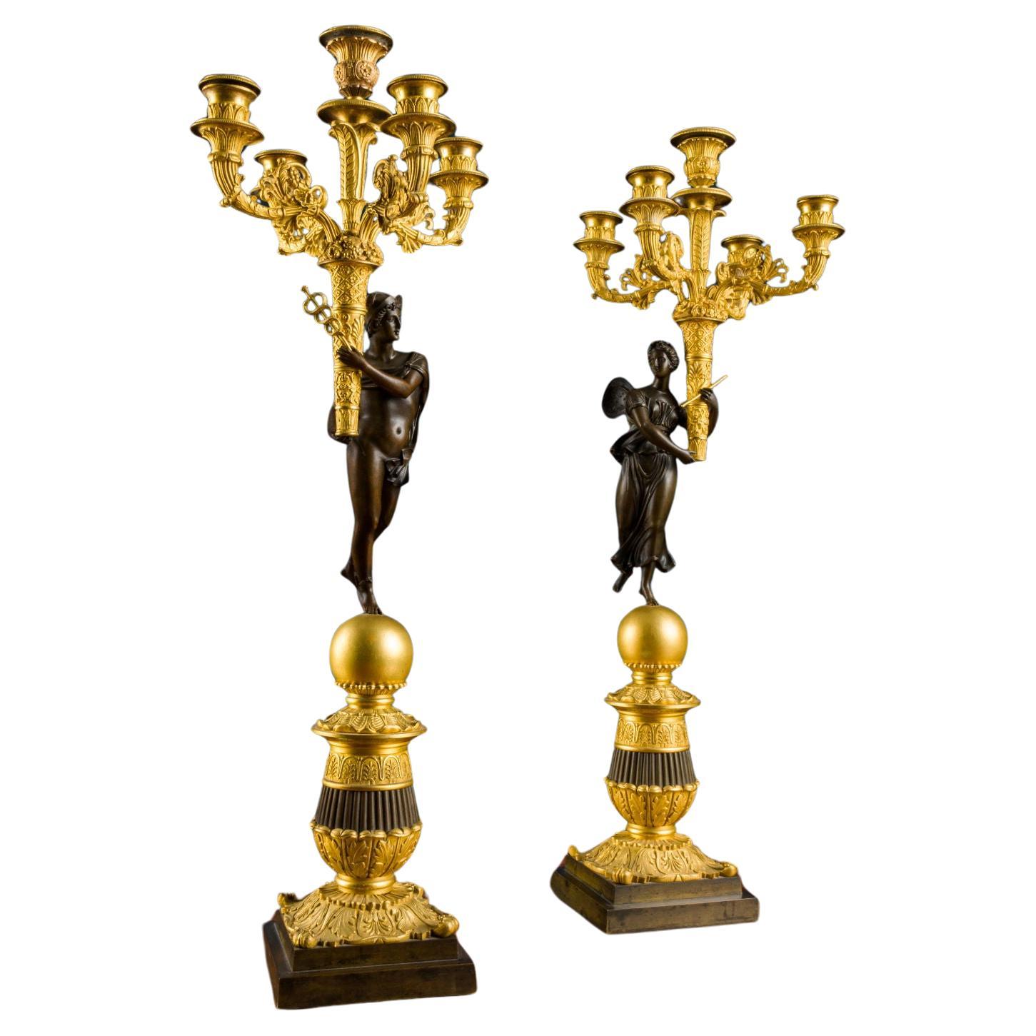 Paire de candélabres Paris deuxième quart du 19ème siècle en vente