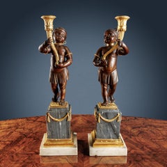 Coppia di Candelieri, In bronzo e marmo, Parigi 1783