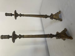 Pair of Italian brass altar style candlesticks from the 1970s