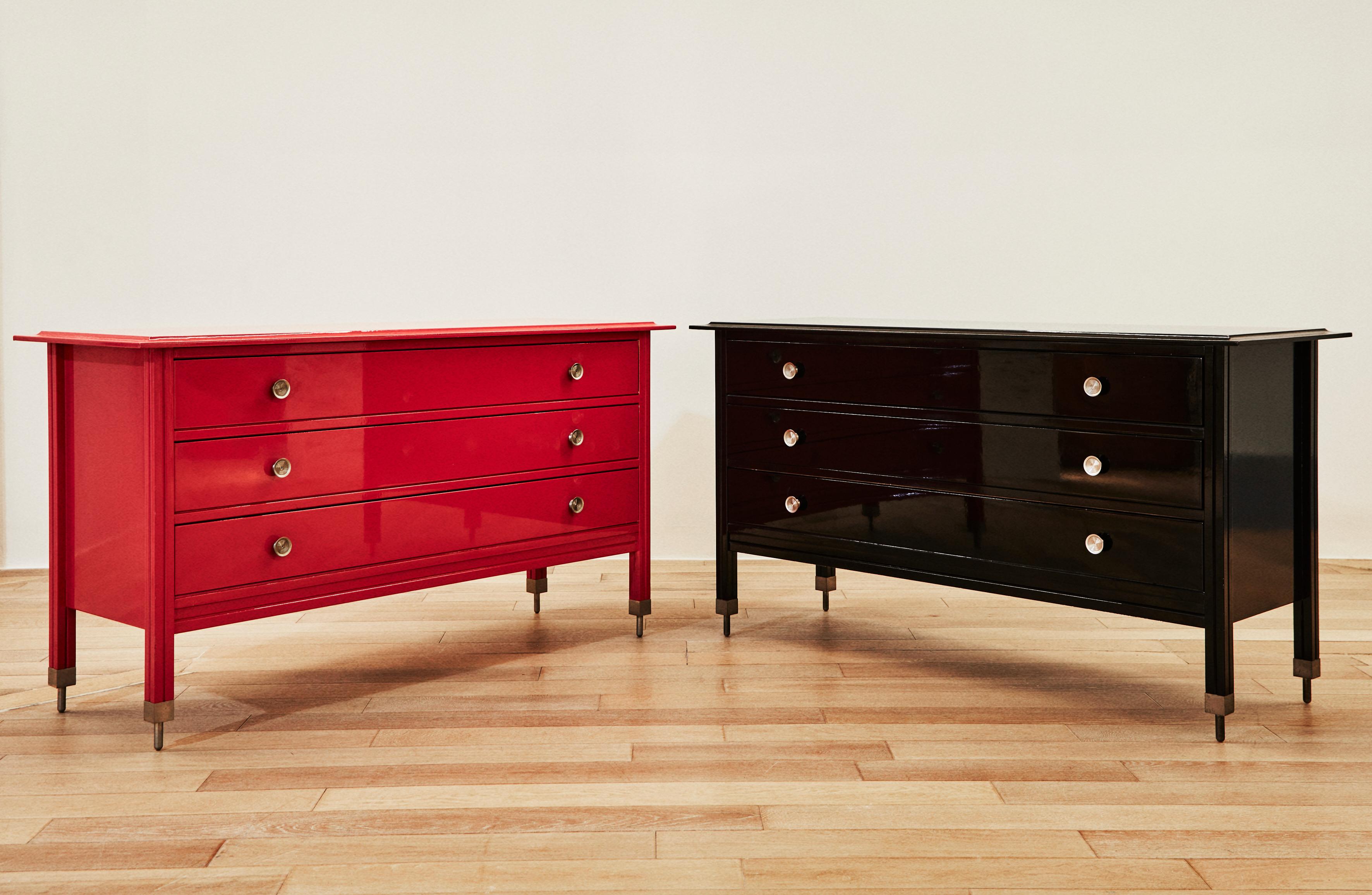 Mid-Century Modern Pair of lacquered wood chests of drawers by carlo De Carli for Sormani For Sale