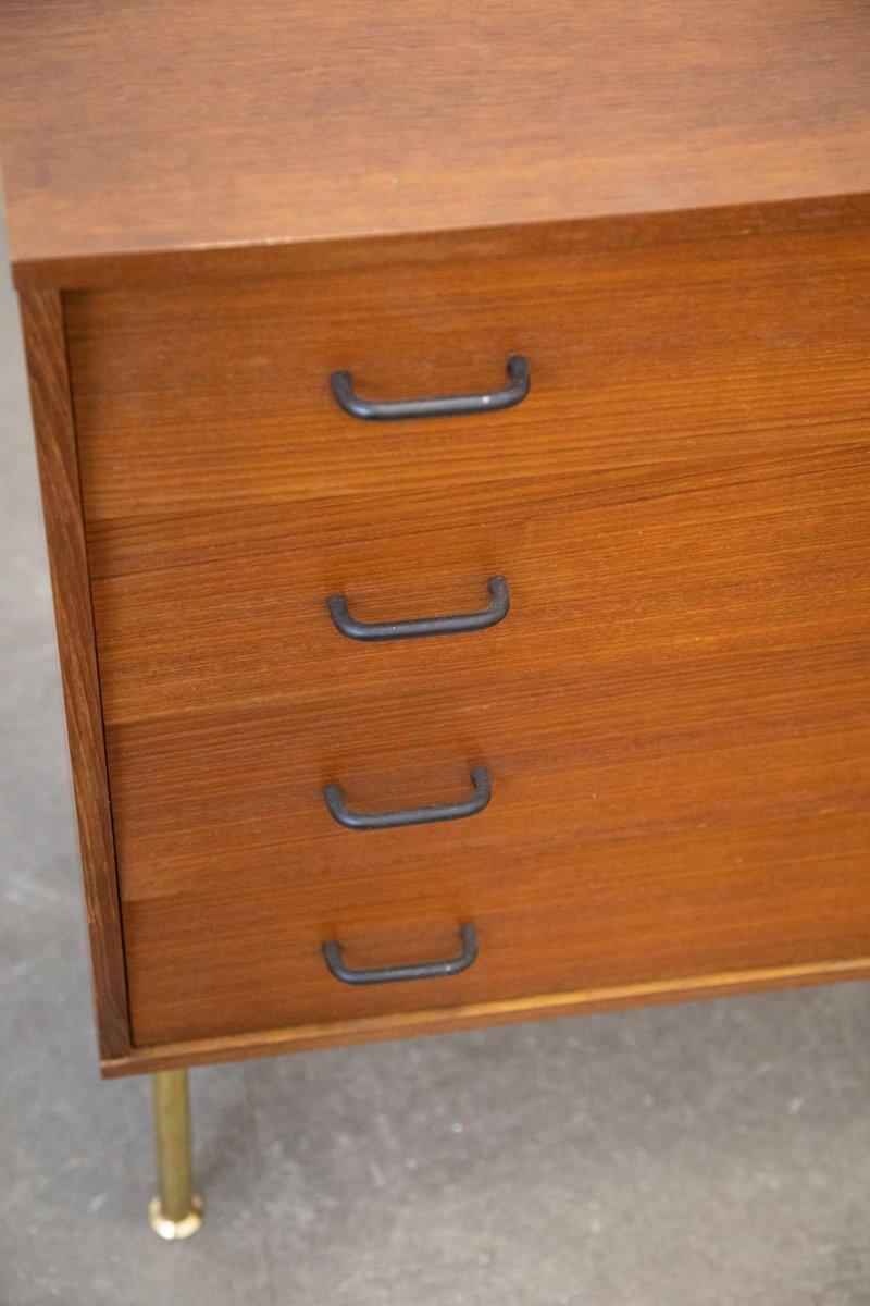 pair of 1950s dressers with brass legs, beautiful and elegant, with manufacturer's label, very rare to find them in pairs.