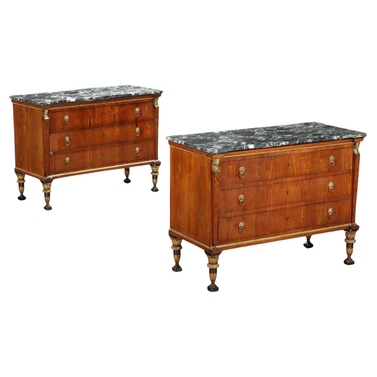 Coppia di Cassettoni Impero Lucca Primo Quarto XIX Secolo in vendita