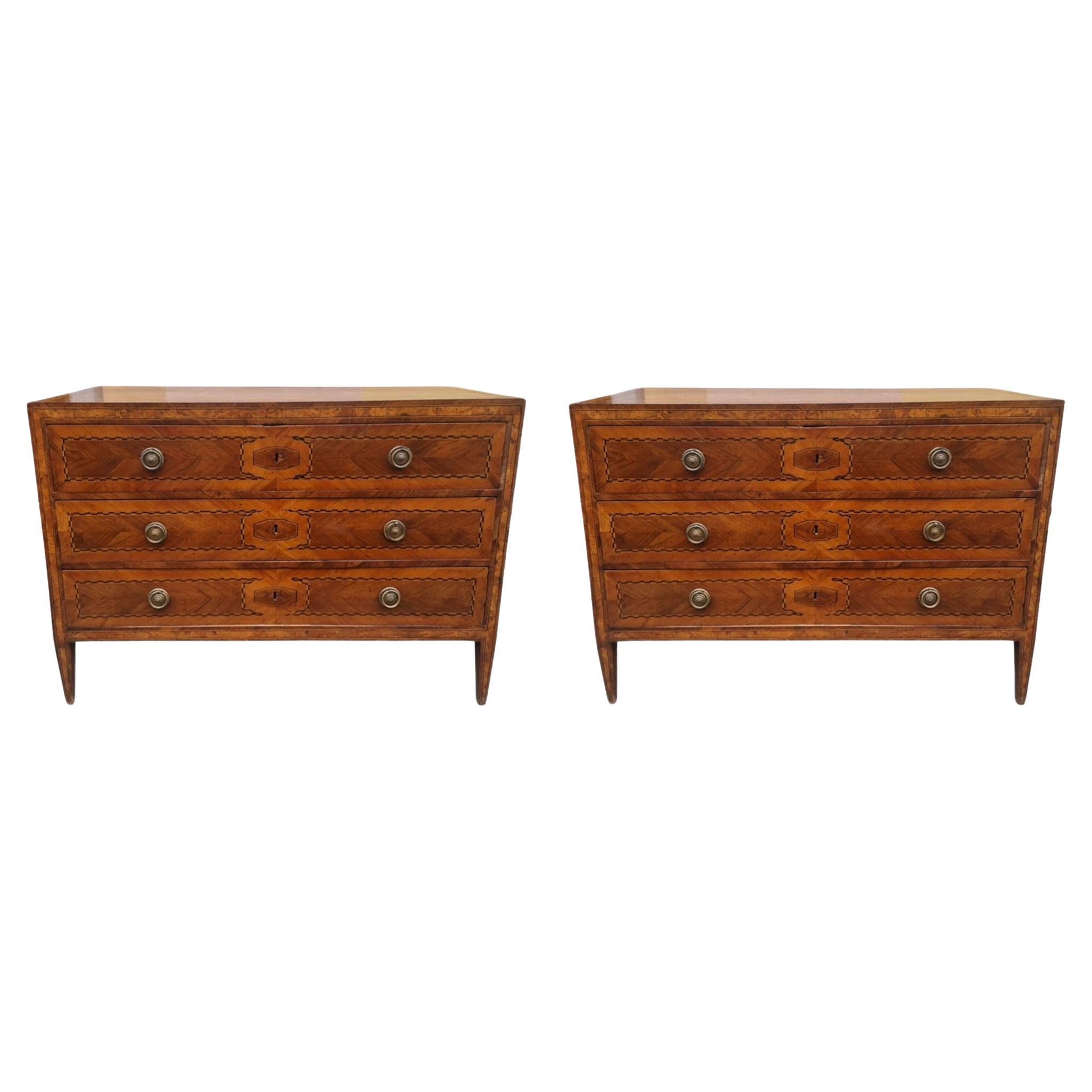  Pair of Louis XVI chests of drawers For Sale