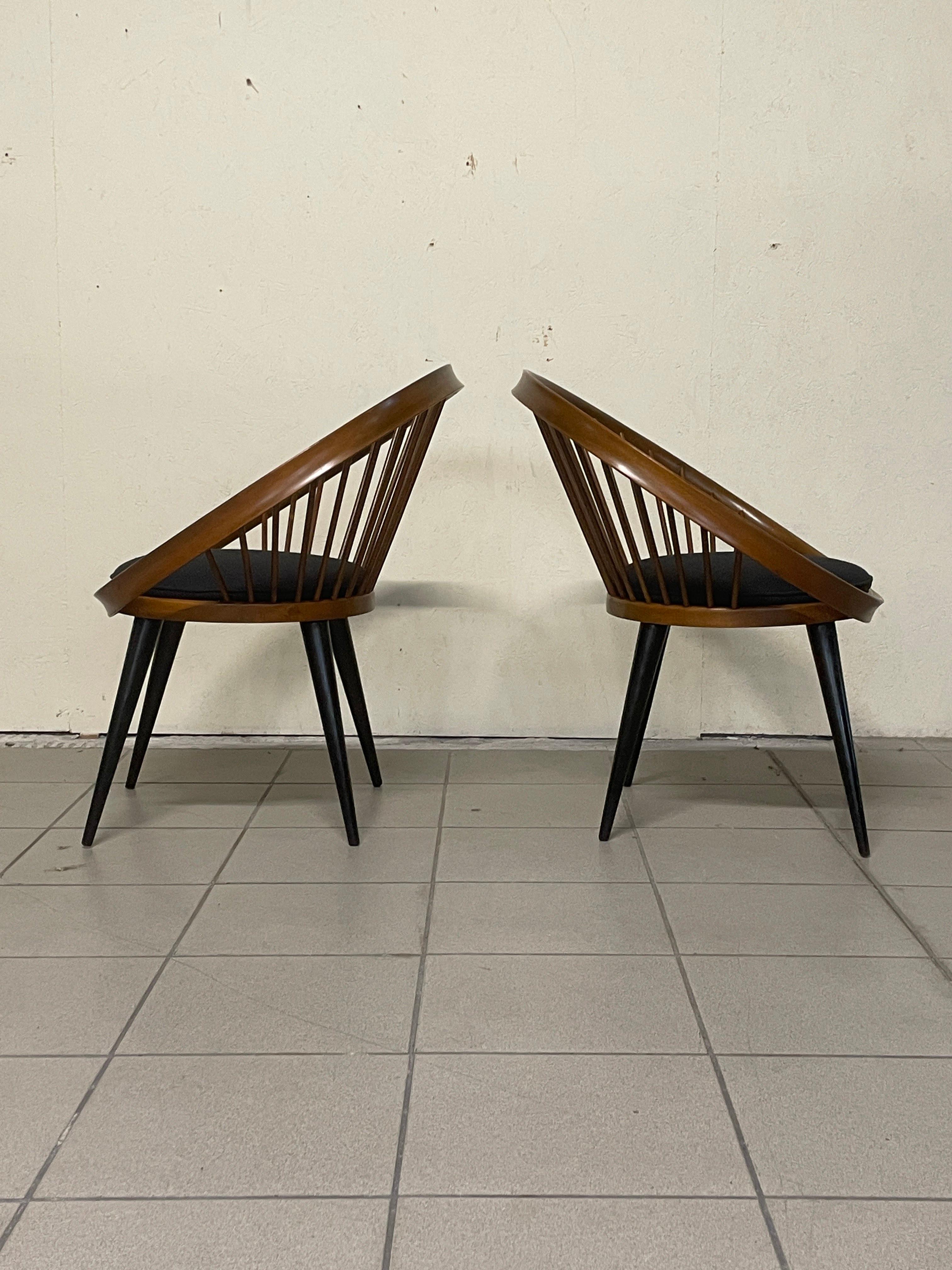 Paire de chaises circulaires d'Yngve Ekstrom, années 1960 en vente 5
