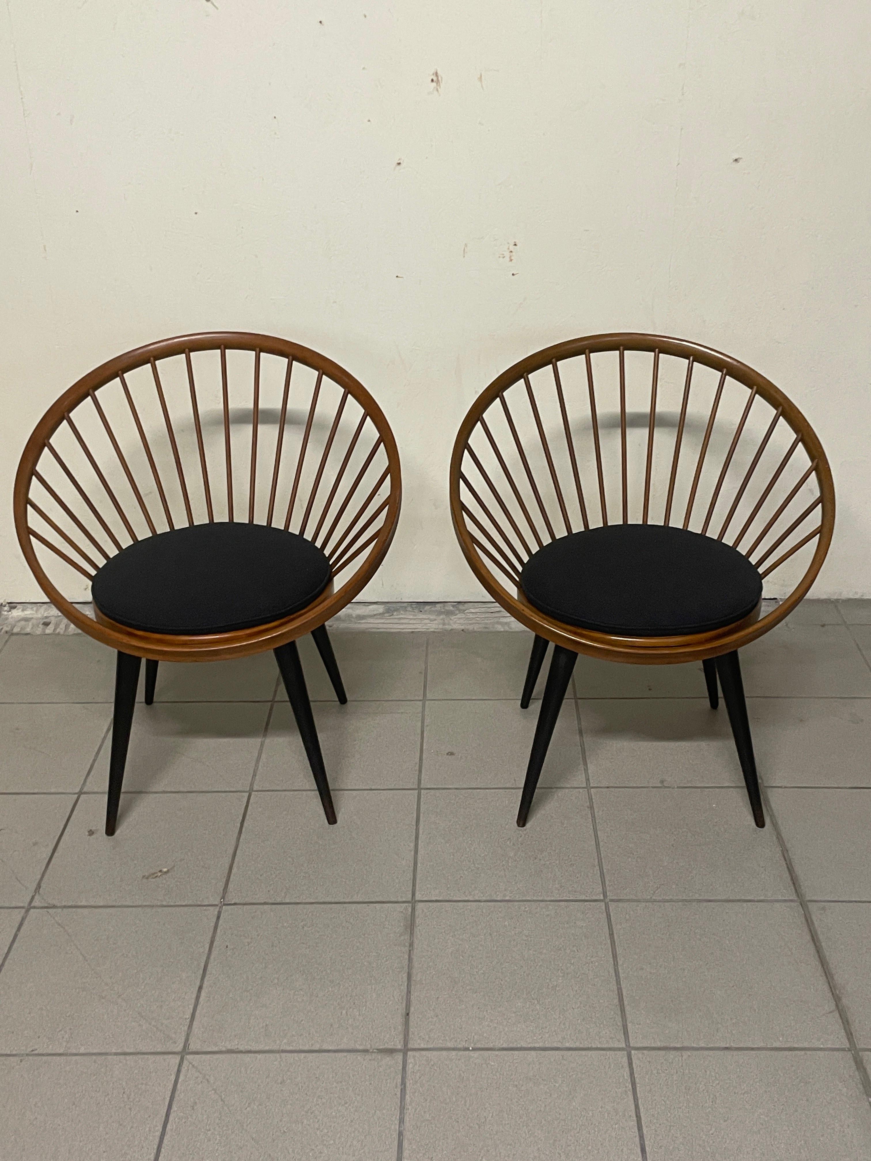Paire de chaises circulaires d'Yngve Ekstrom, années 1960 en vente 11