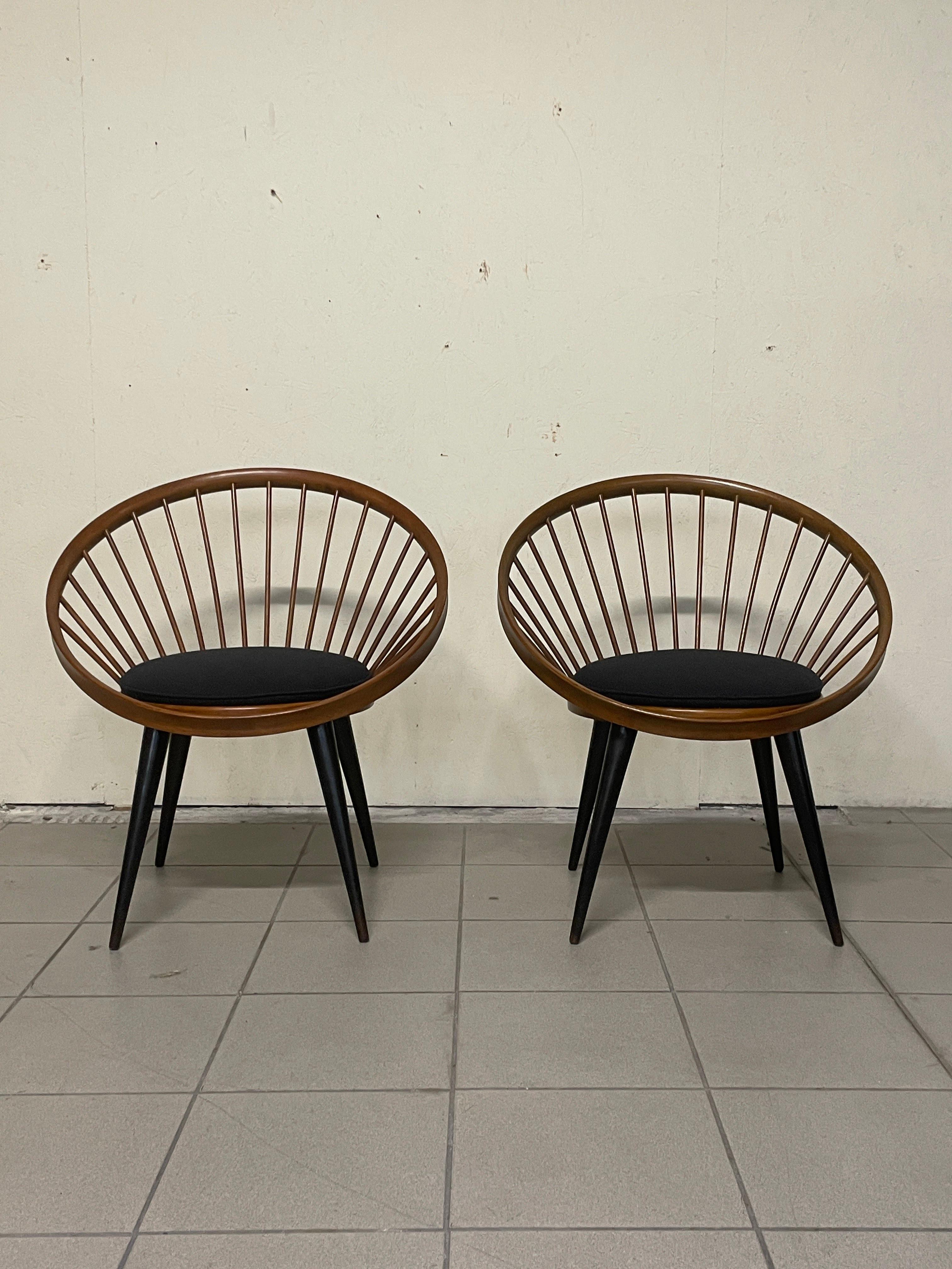 Paire de chaises circulaires d'Yngve Ekstrom, années 1960 en vente 12