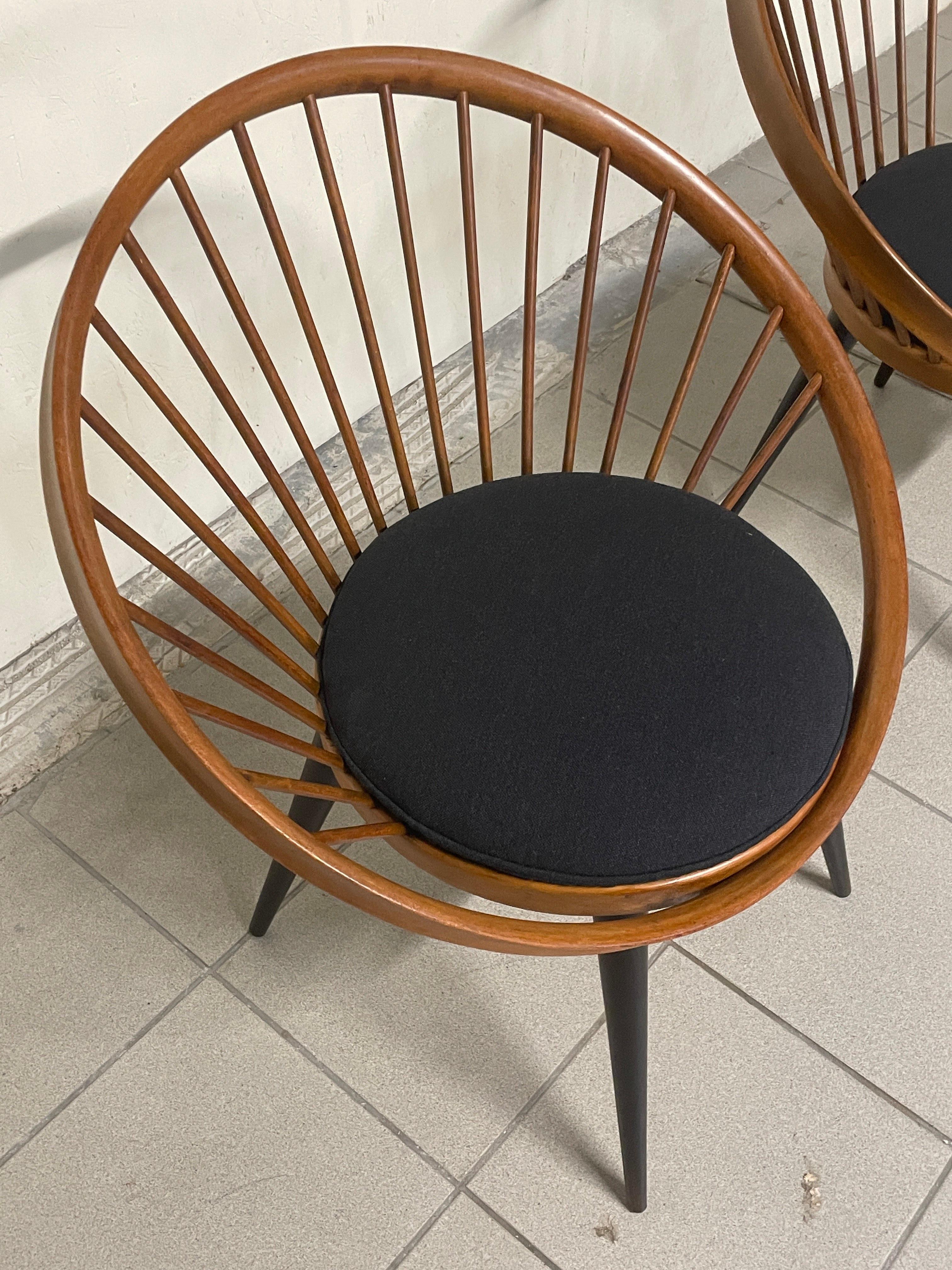 Paire de chaises circulaires d'Yngve Ekstrom, années 1960 en vente 13