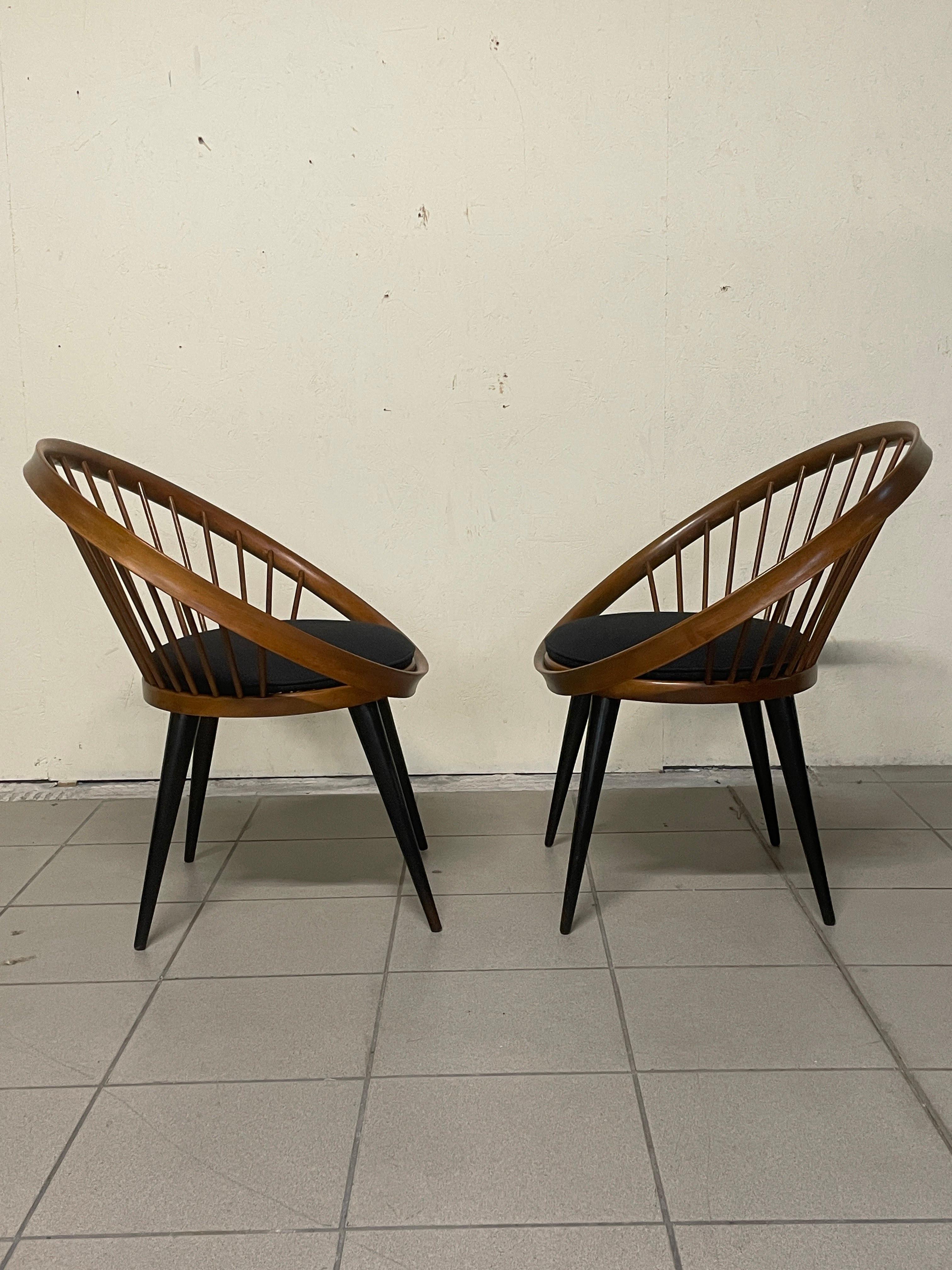 Mid-20th Century Paire de chaises circulaires d'Yngve Ekstrom, années 1960 en vente
