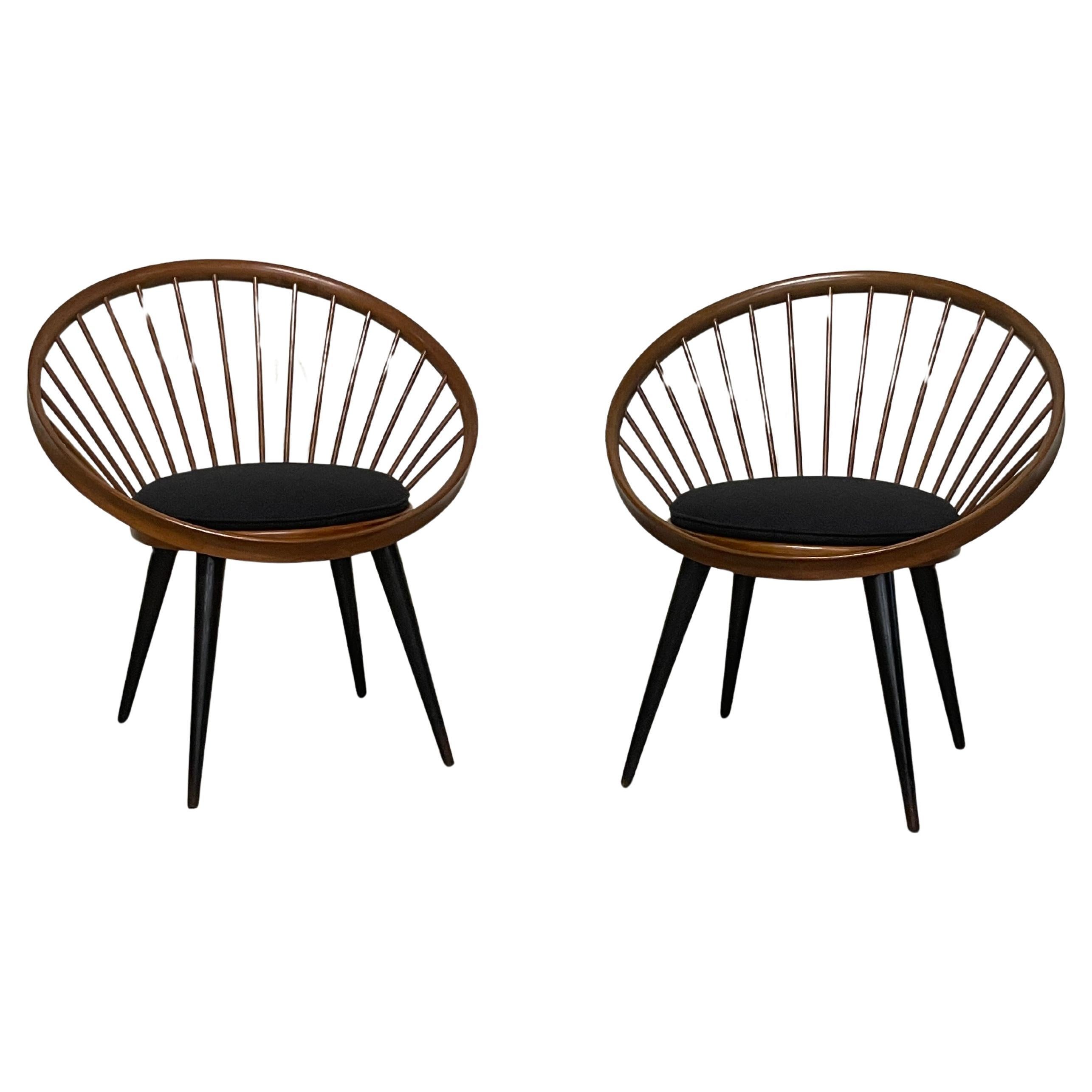 Paire de chaises circulaires d'Yngve Ekstrom, années 1960