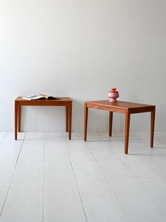 Paire de tables basses scandinaves vintage en teck