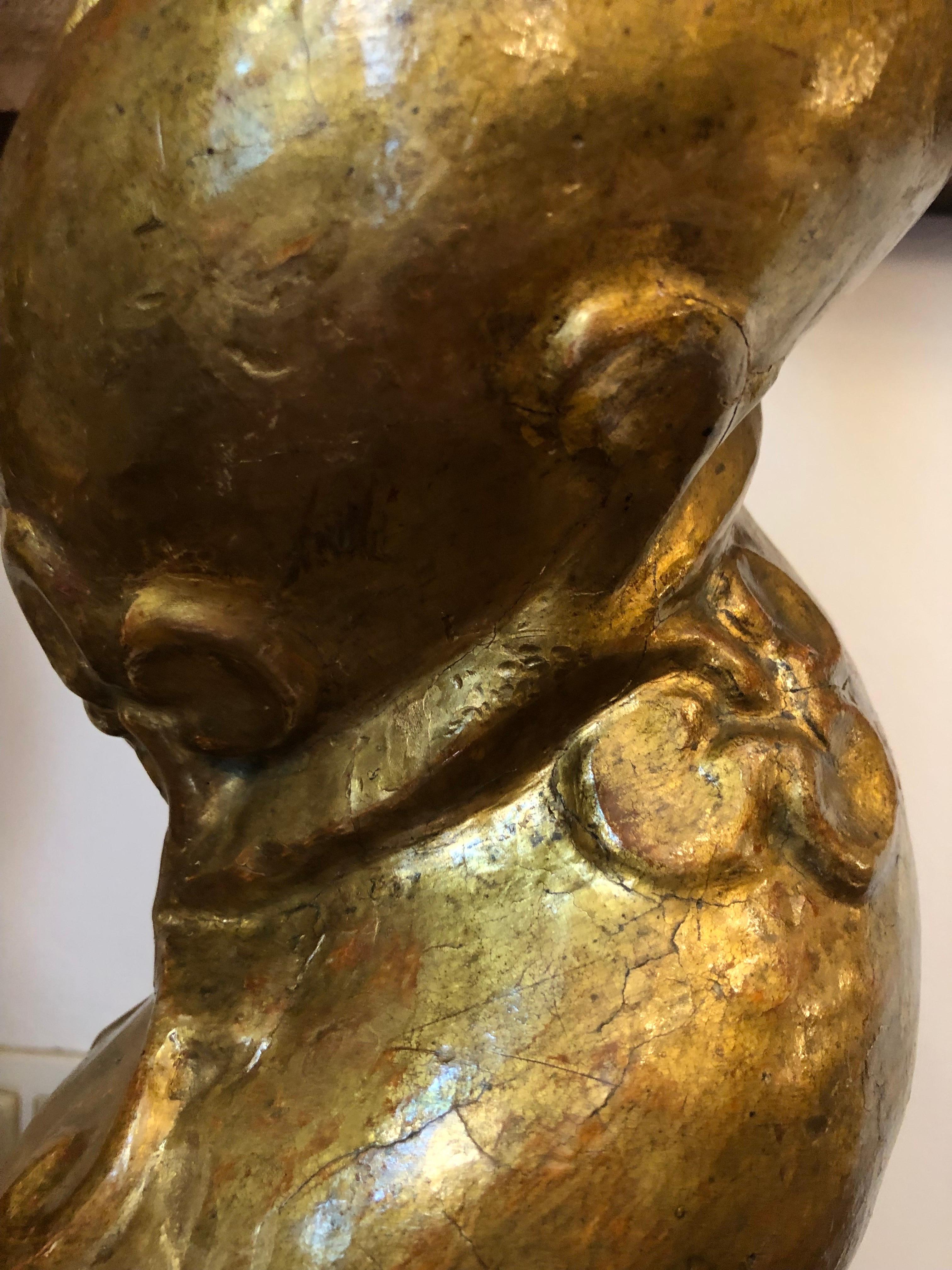 Coppia di Colonne Italiane Dorate XVII Secolo Tortili con Intaglio Floreale Bon état - En vente à Milano, MI