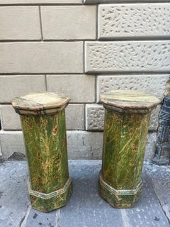Pair of octagonal wooden columns