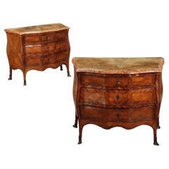 Pair of Baroque Dressers Naples Third Quarter 18th Century